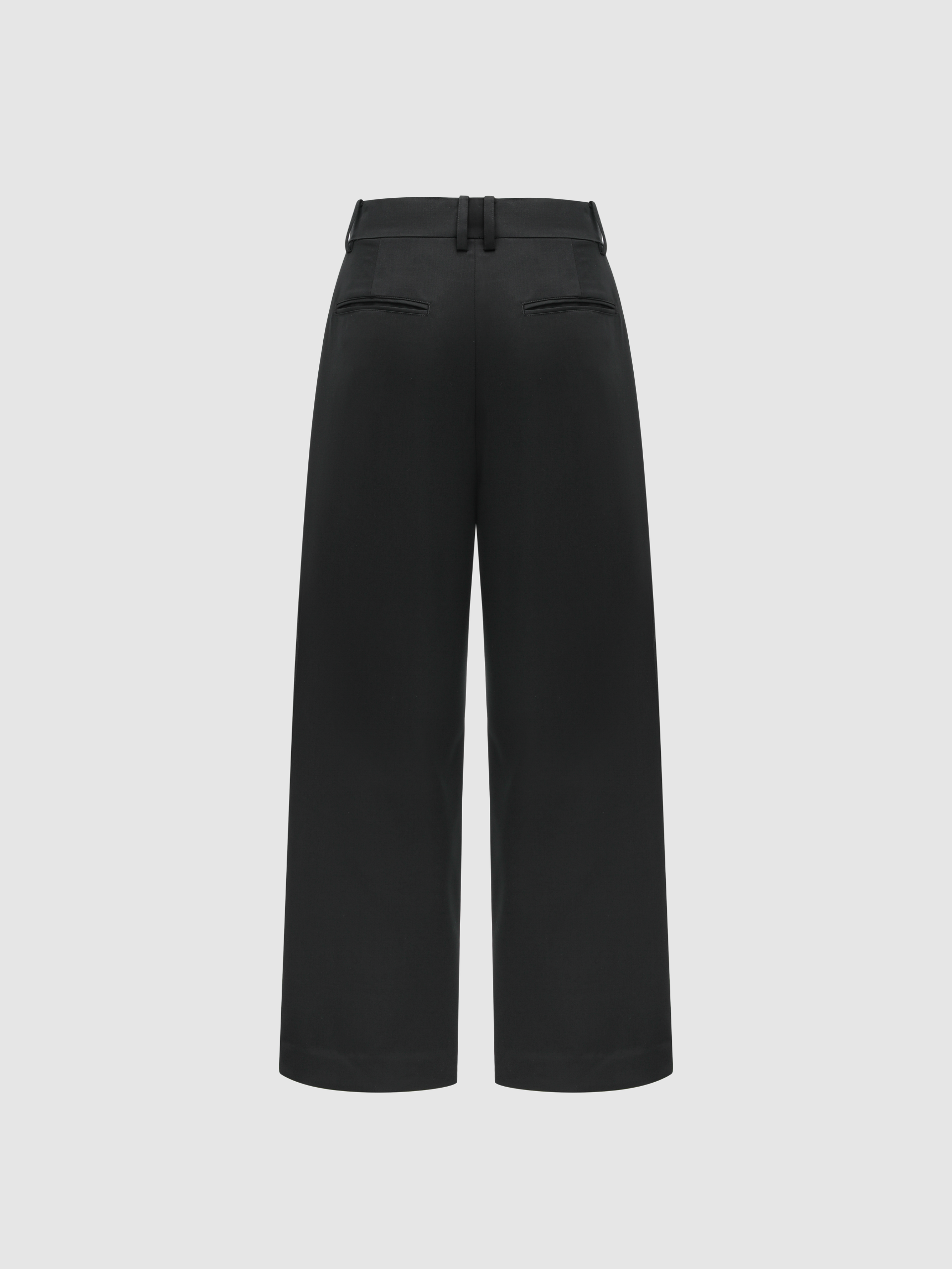 BLACK AND GREY PANELED STRIPED TAILORED TROUSERS