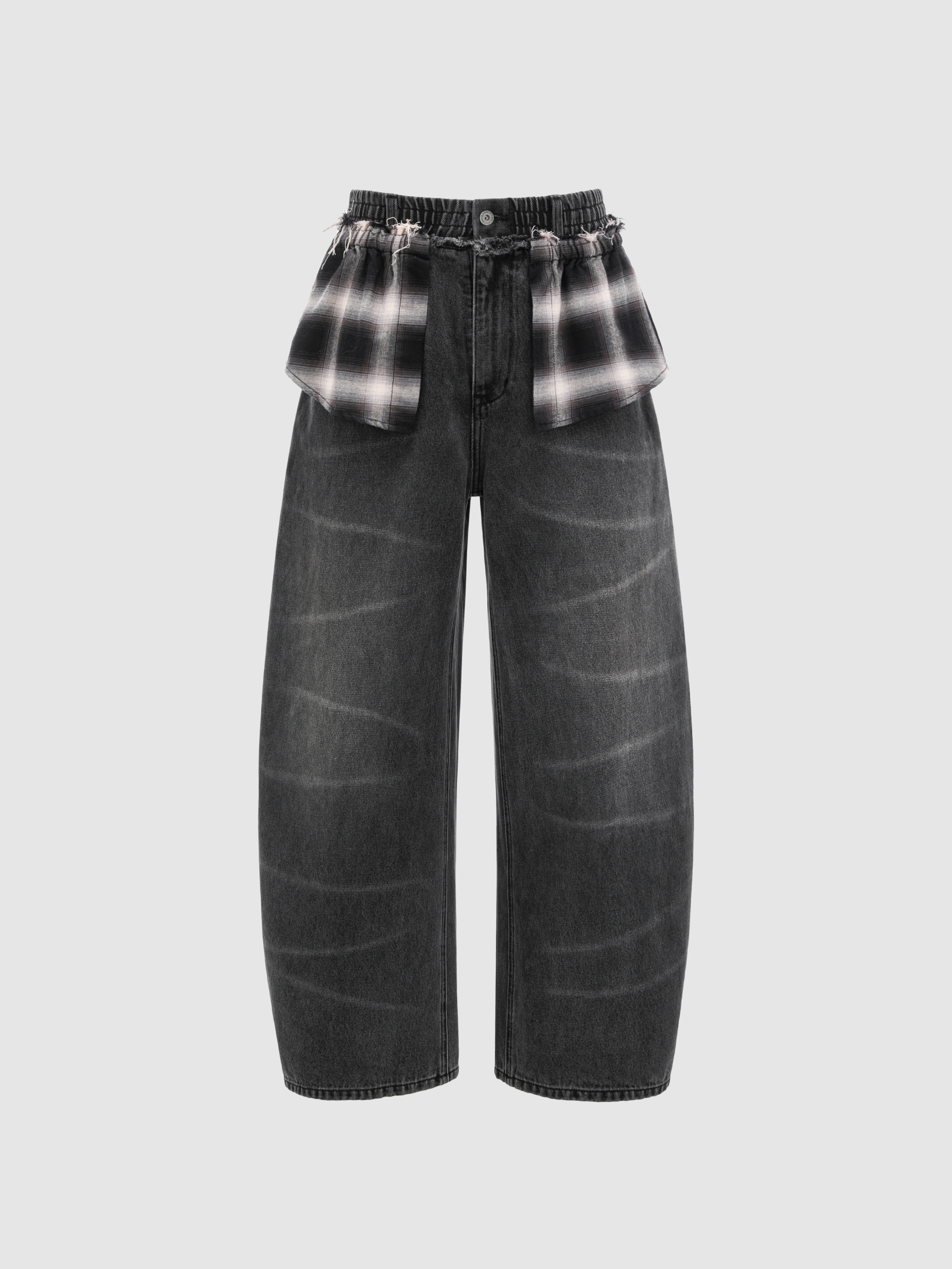 2-IN-1 WASHED DENIM PANTS
