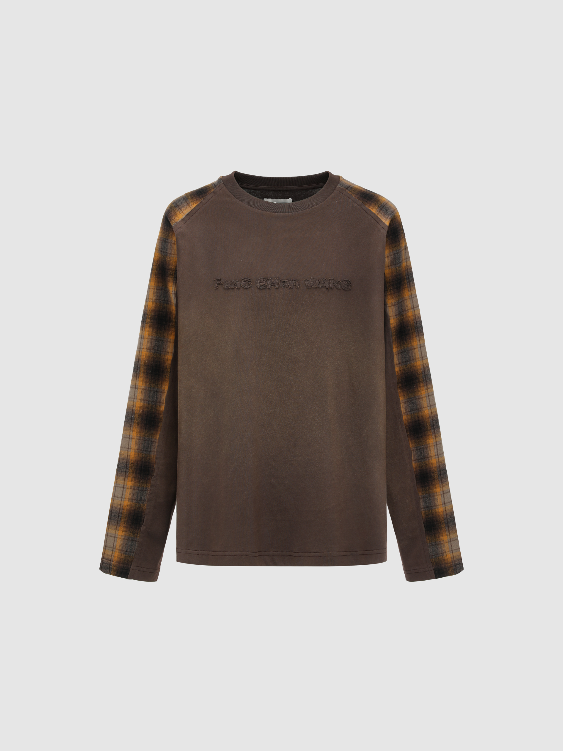 GRADIENT WASHED PATCHWORK LONG-SLEEVE T-SHIRT