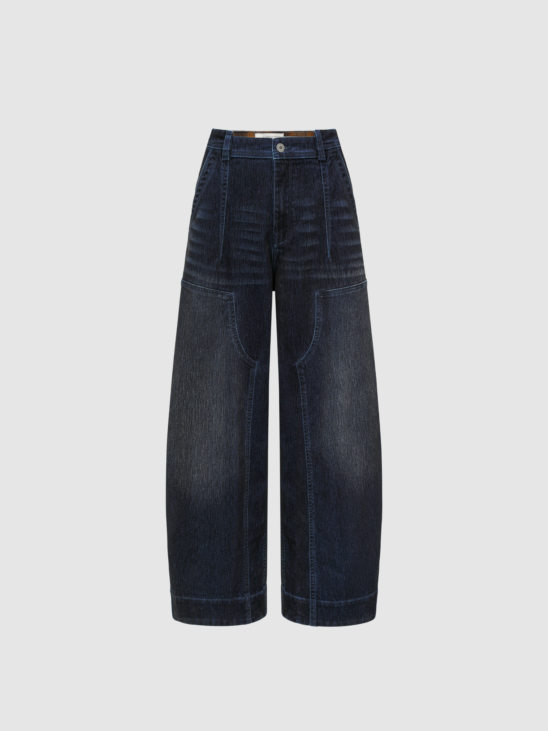 NAVY FLOCKED JEANS