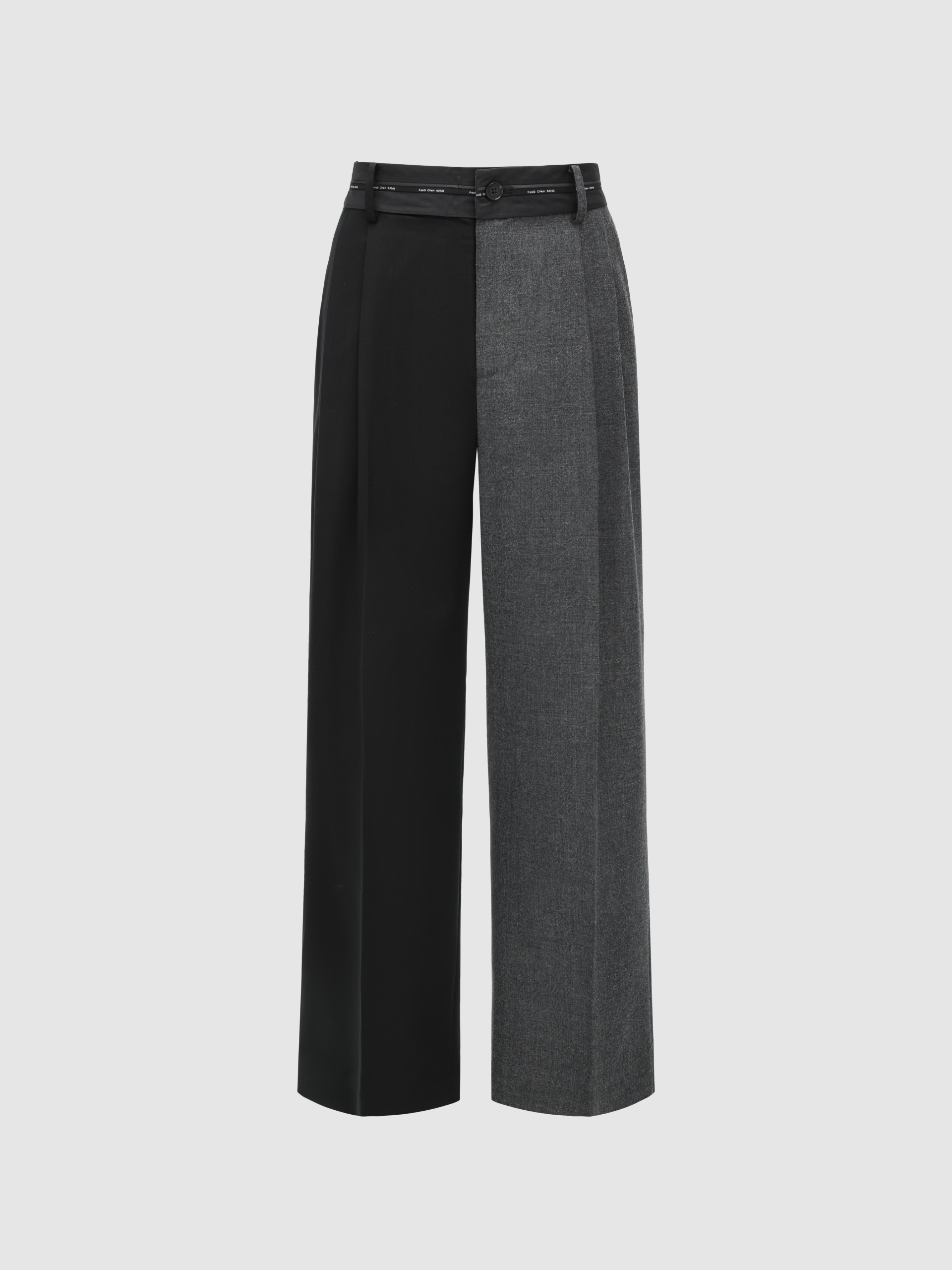 BLACK AND GREY TWO-TONE TAILORED TROUSERS