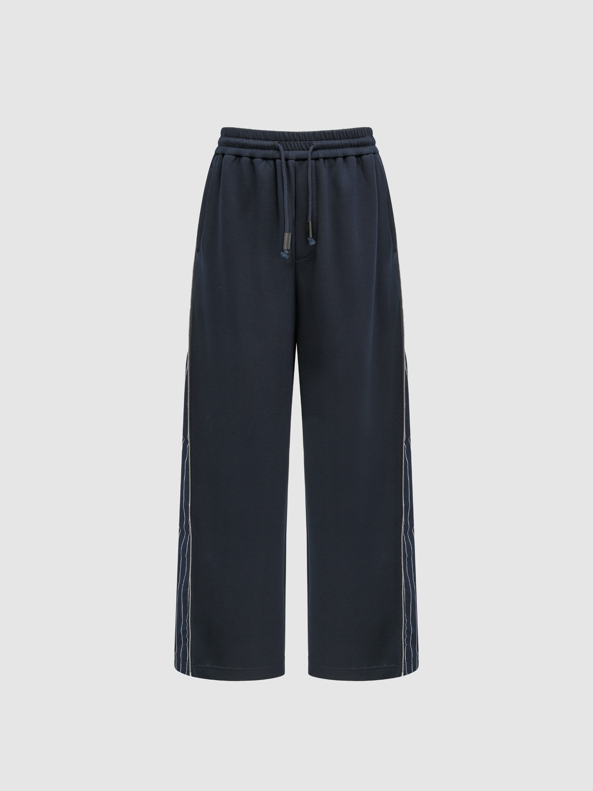 NAVY PATCHWORK STRIPED PANTS
