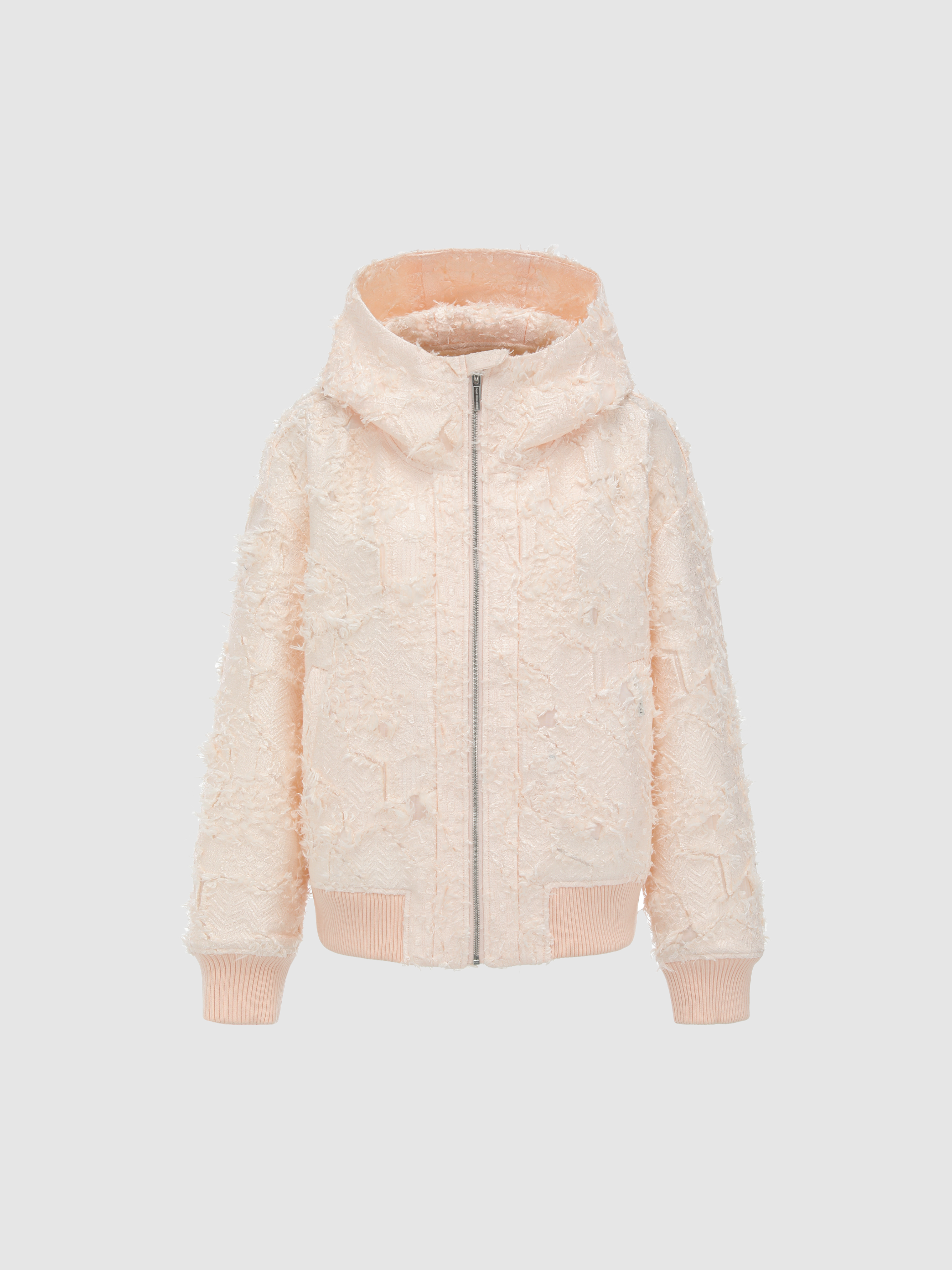 SOFT PINK TEXTURED JACQUARD JACKET - Feng Chen Wang