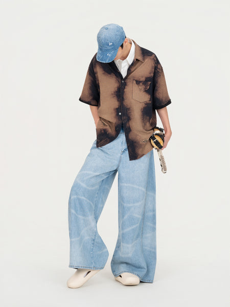 SHORT SLEEVE SHIRT IN DECAYED CHECK – Feng Chen Wang