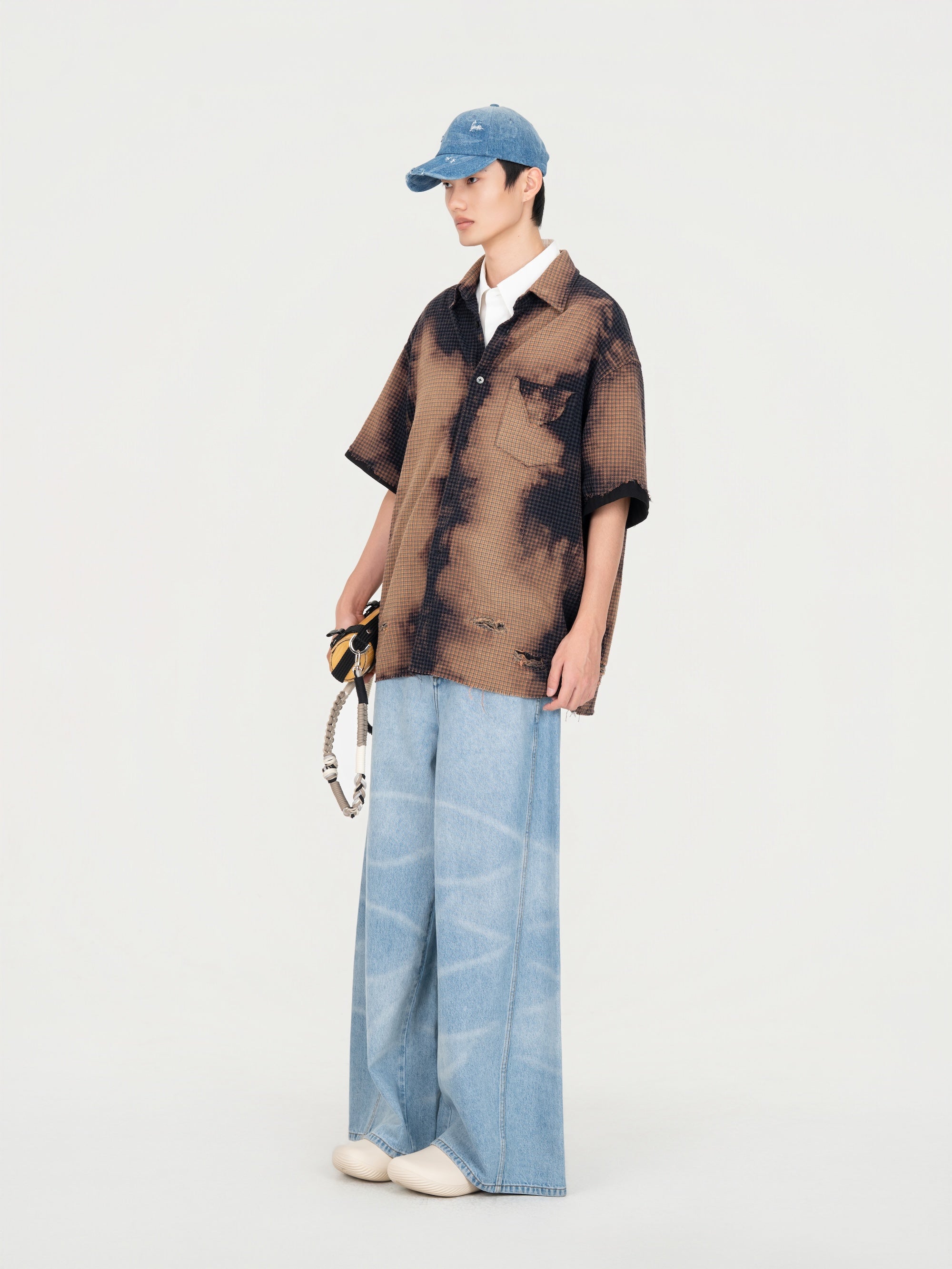 SHORT SLEEVE SHIRT IN DECAYED CHECK - Feng Chen Wang