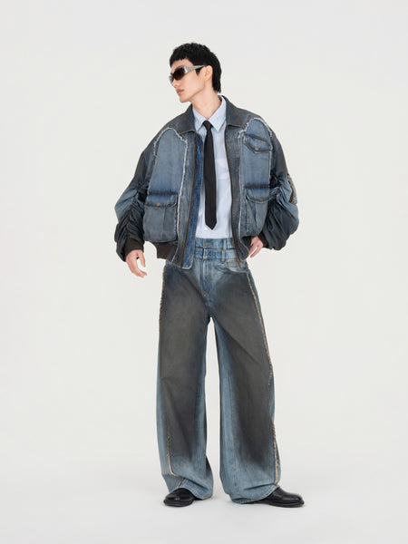 INDIGO GRADIENT DENIM JACKET – Feng Chen Wang