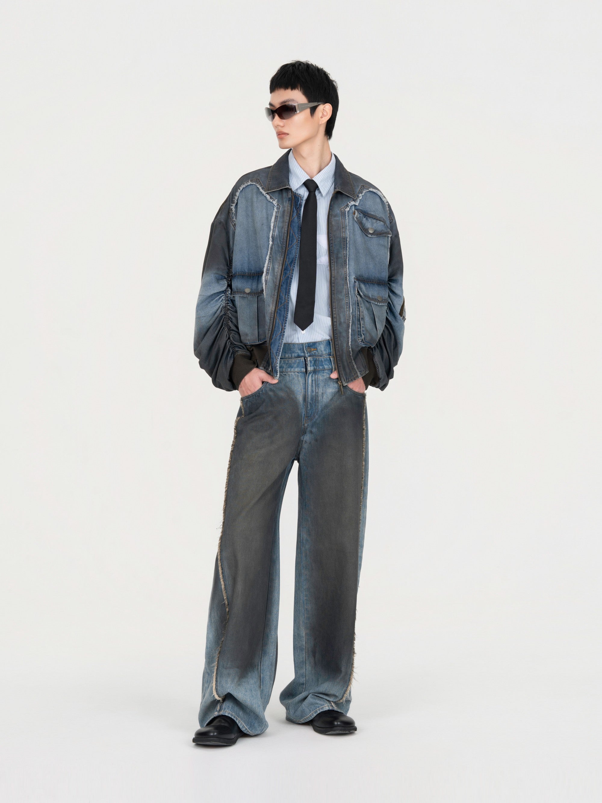 INDIGO GRADIENT DENIM JACKET