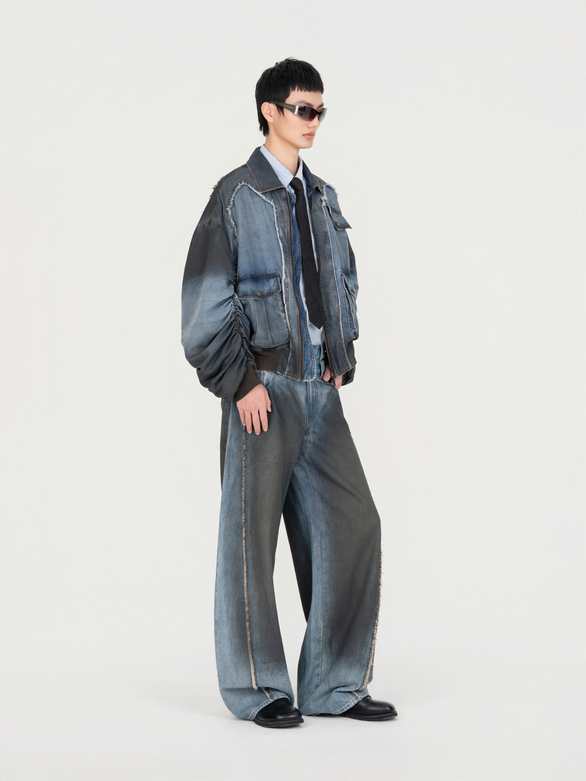 INDIGO GRADIENT DENIM JACKET