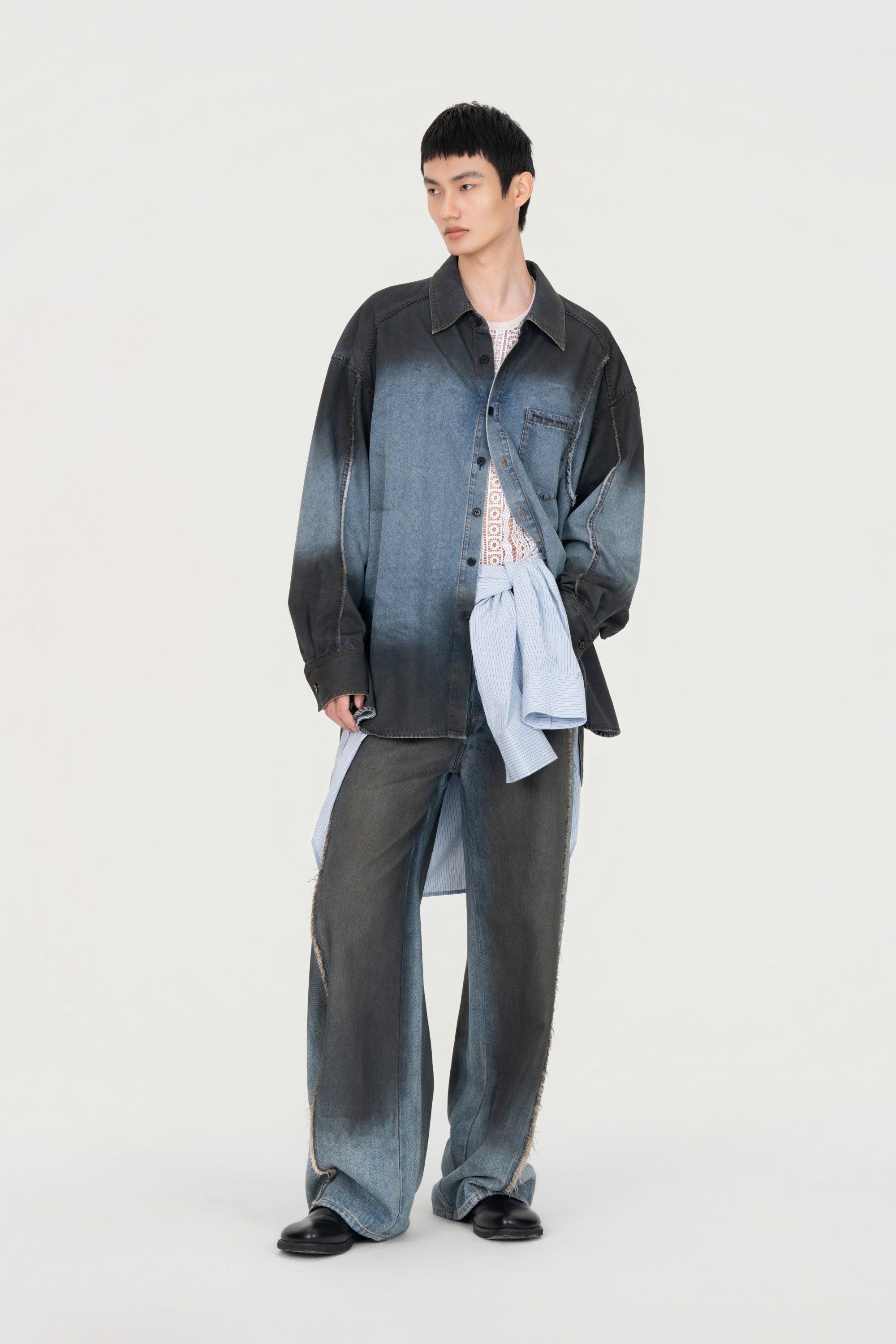INDIGO GRADIENT DENIM SHIRT