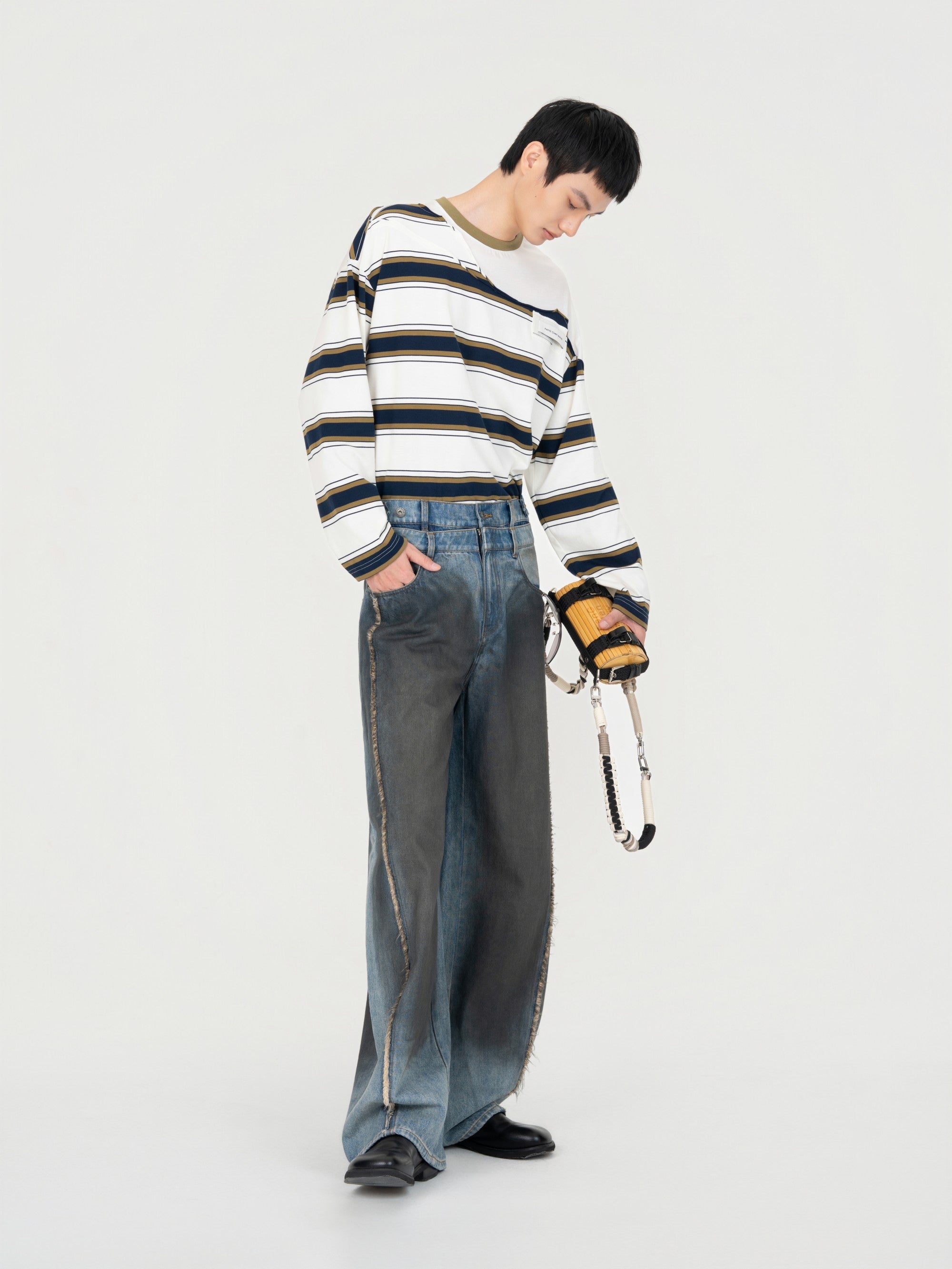 DOUBLE WAIST GRADIENT INDIGO DNEIM TROUSERS