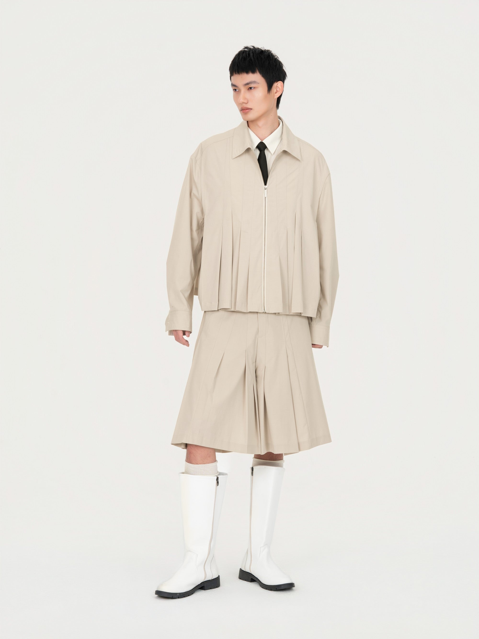 PLEATED SHIRT JACKET