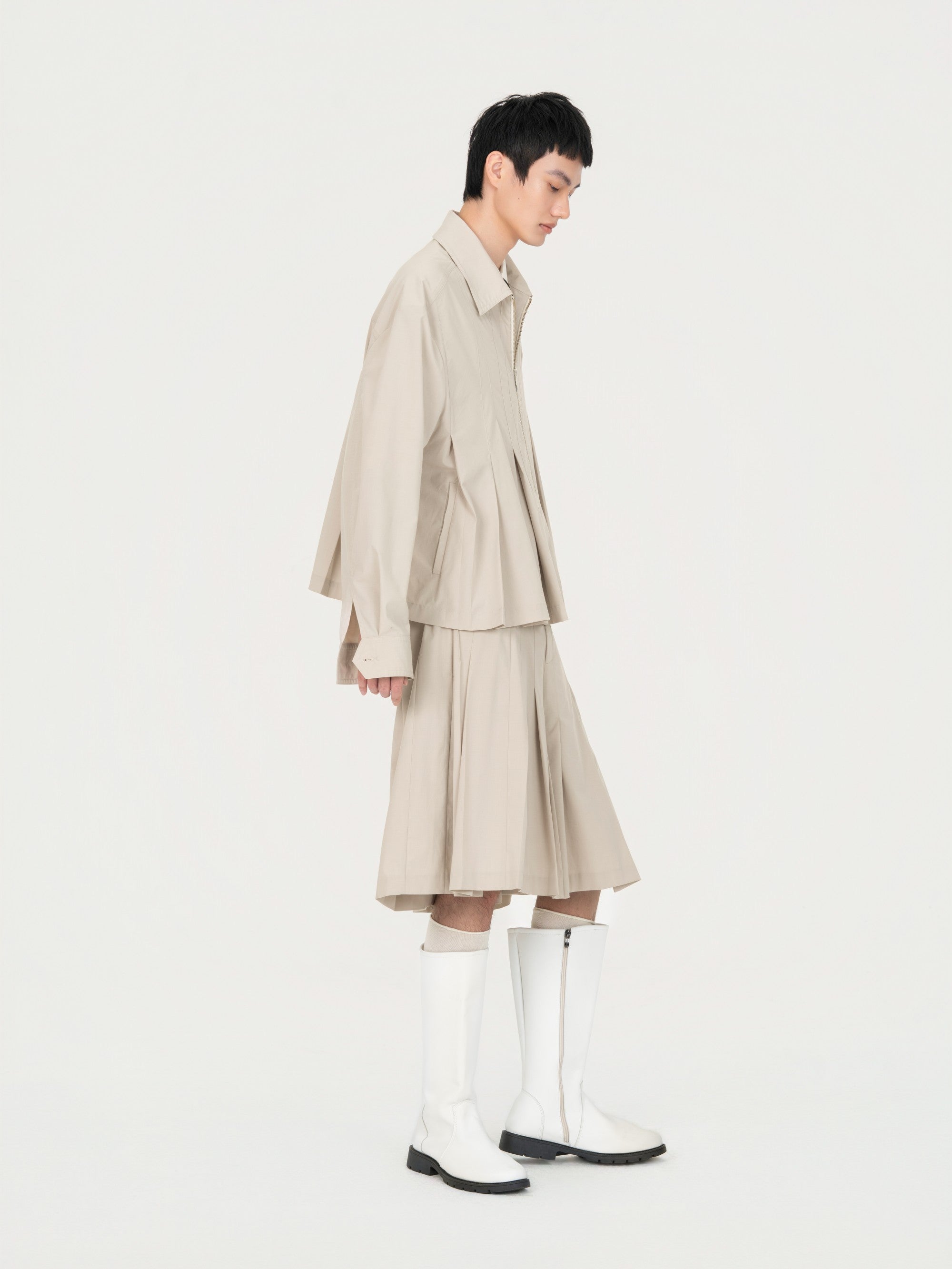 PLEATED SHIRT JACKET