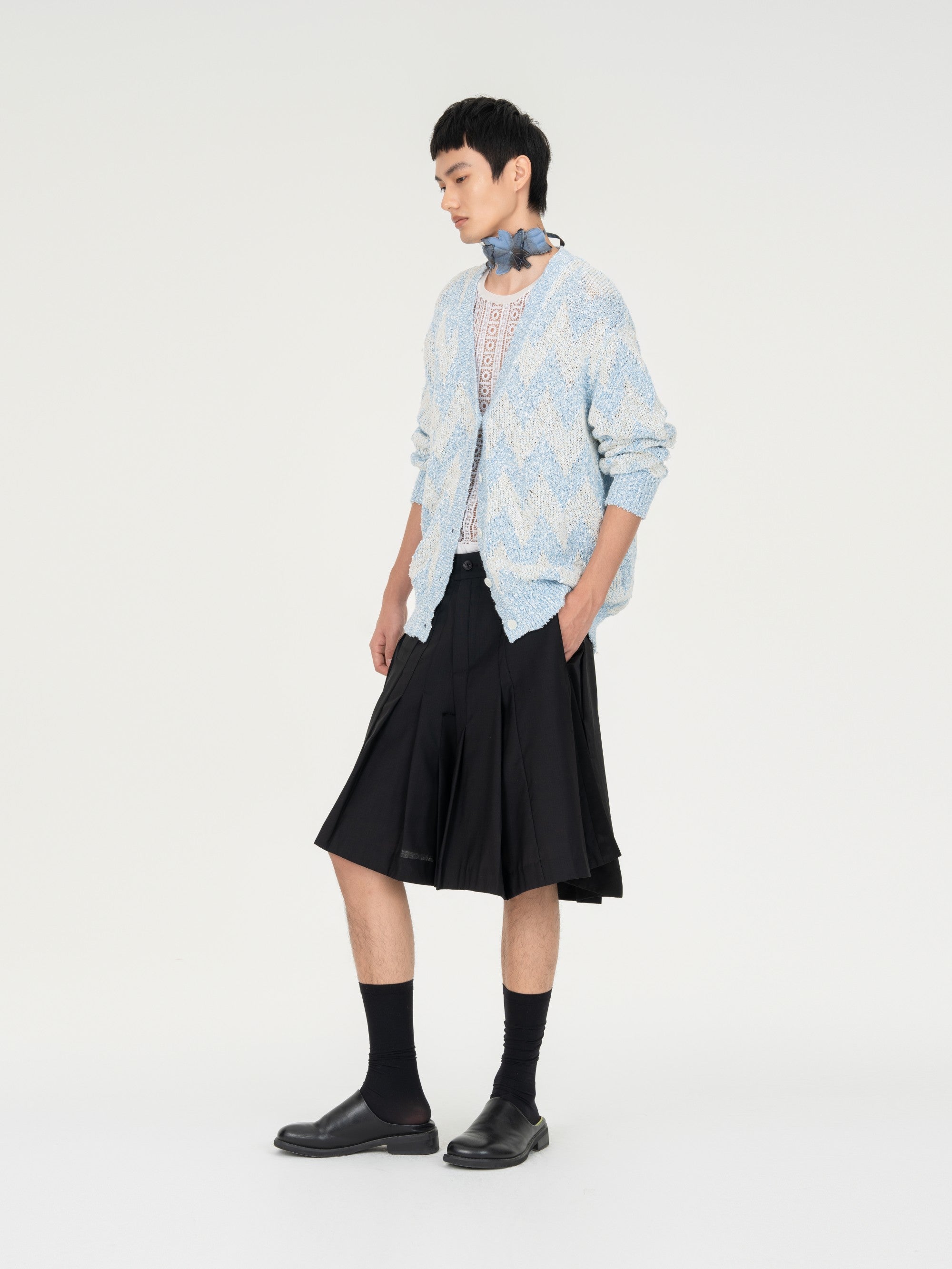 DOUBLE SIDED KNIT CARDIGAN