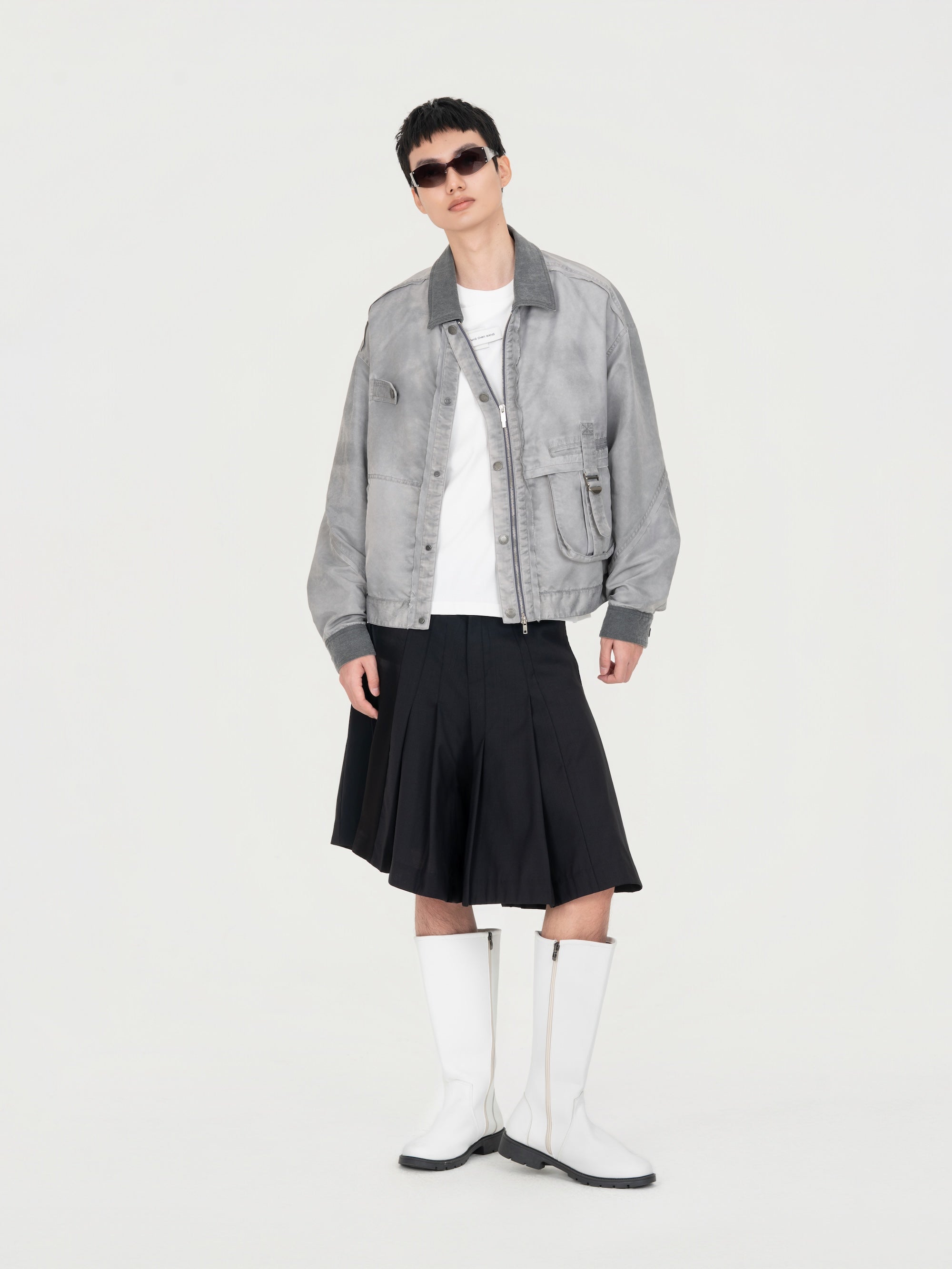 SANDWASHED NYLON JACKET