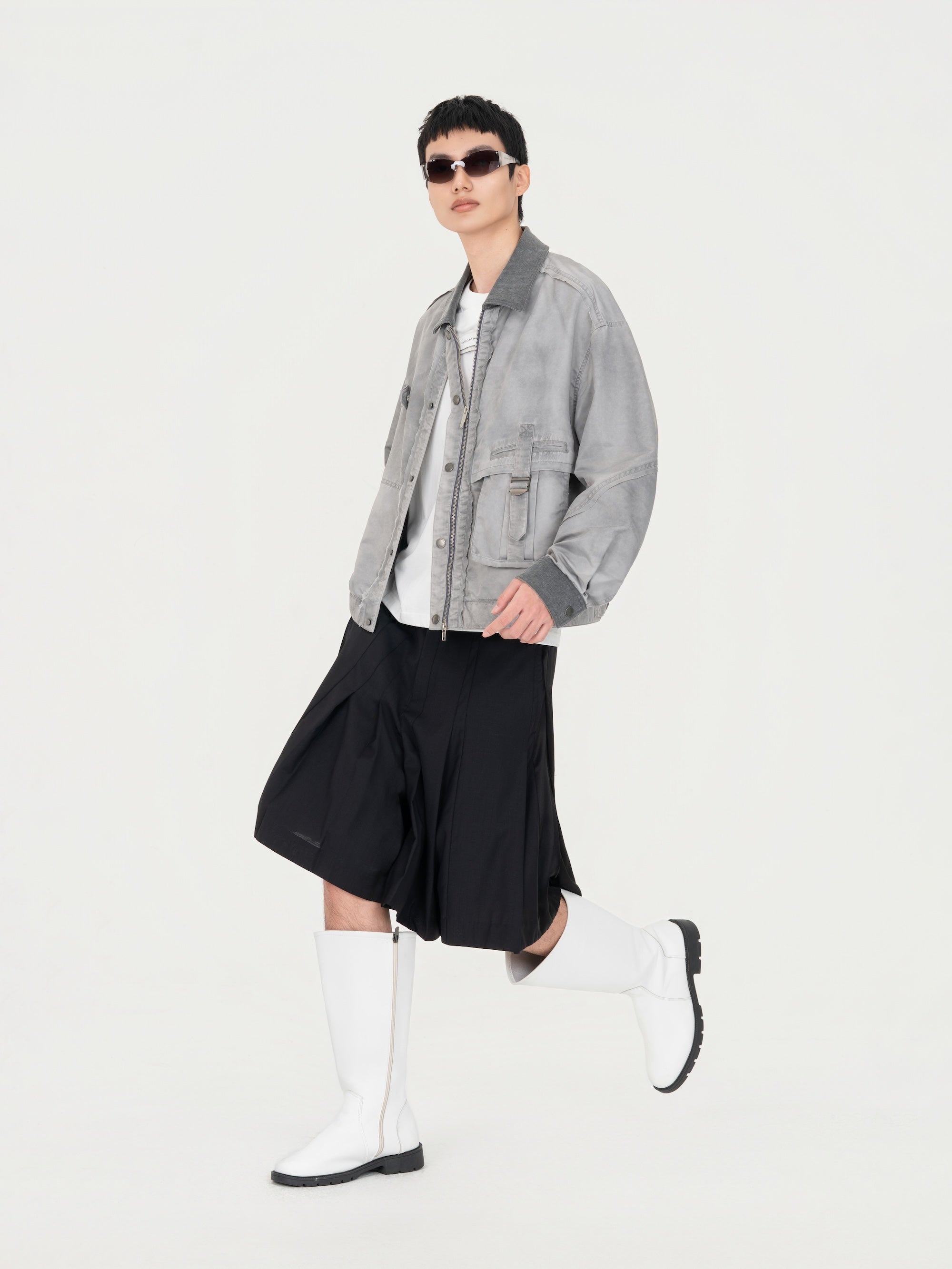 SANDWASHED NYLON JACKET