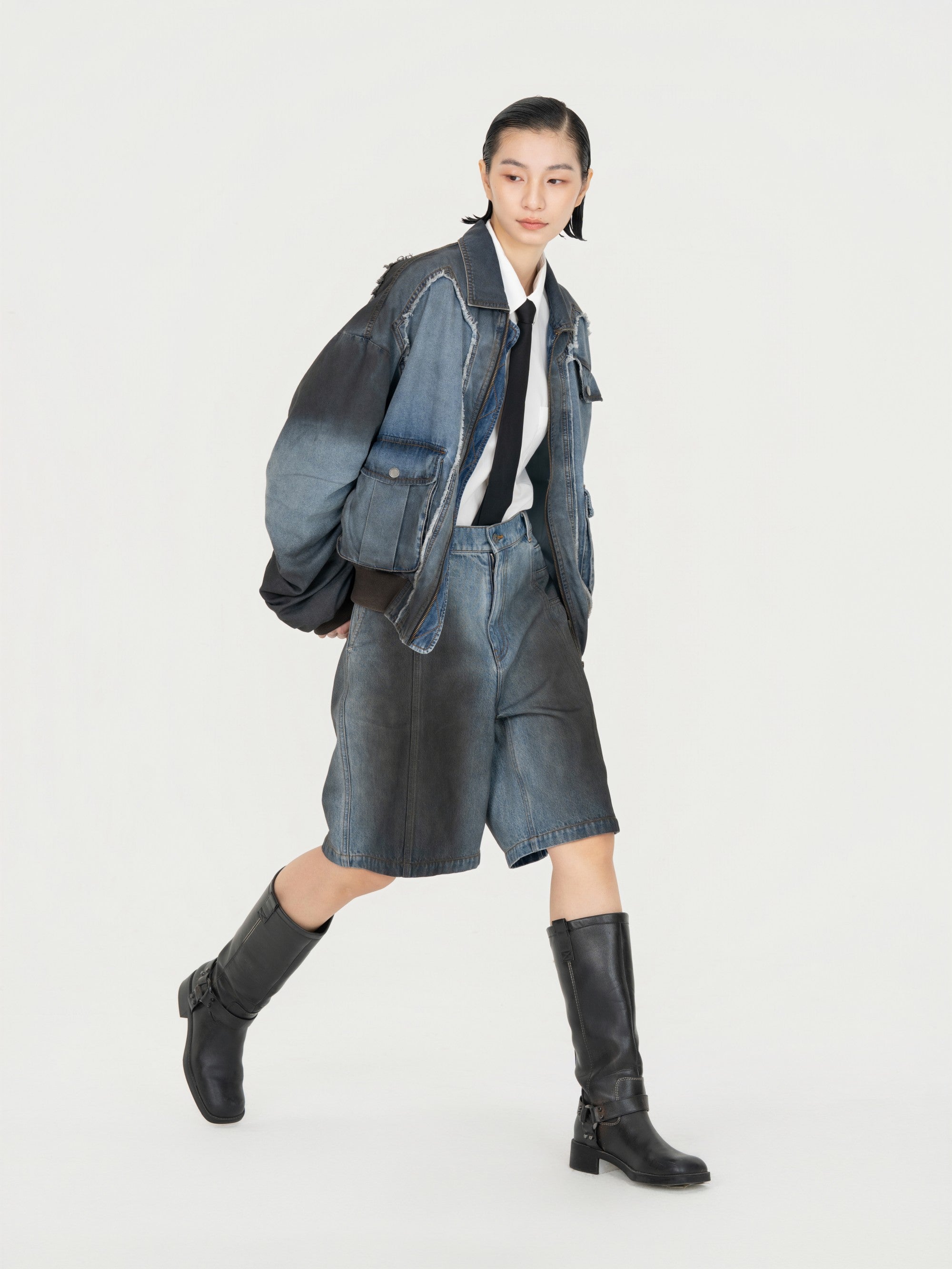 INDIGO GRADIENT DENIM JACKET