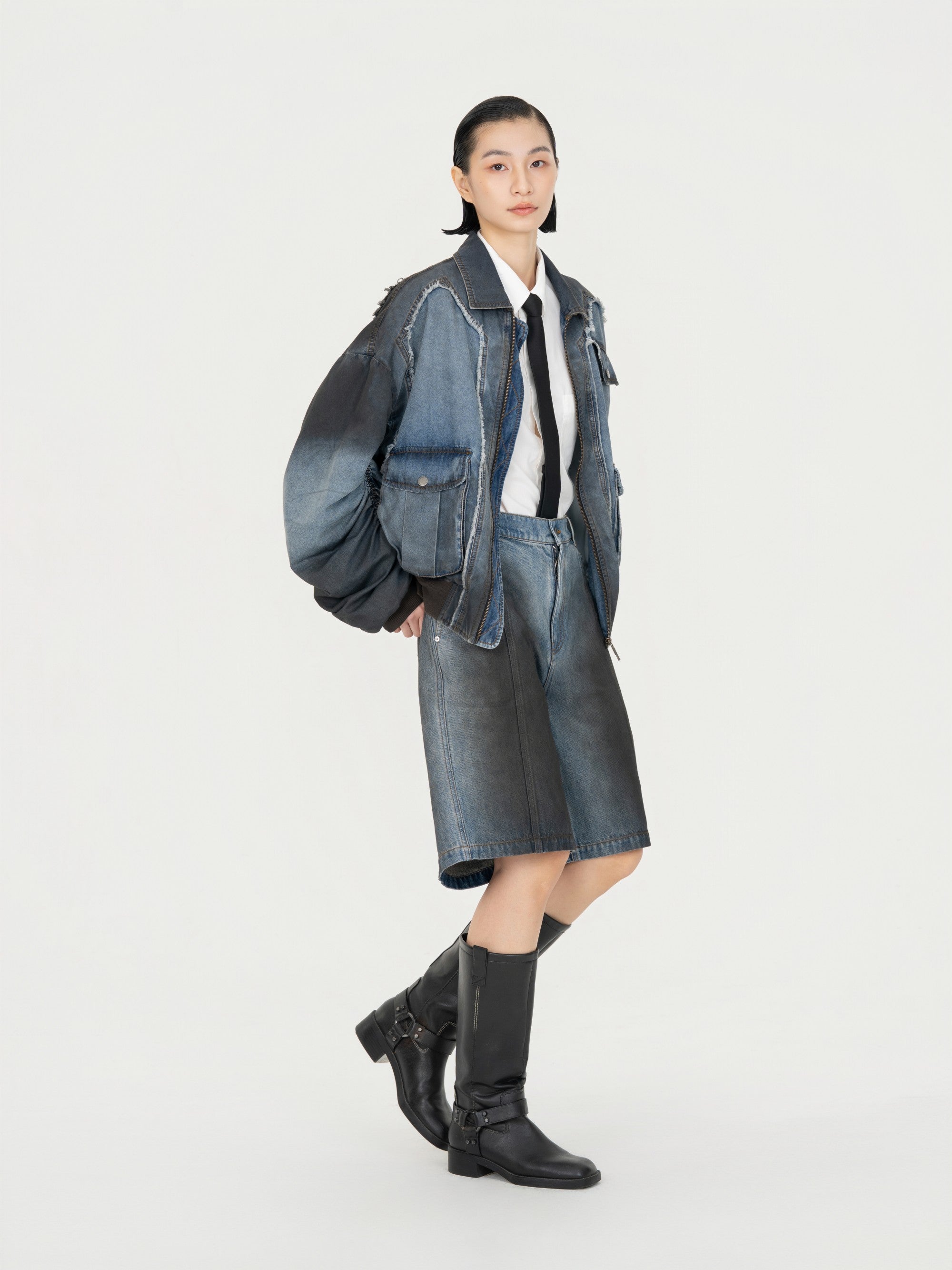 INDIGO GRADIENT DENIM JACKET