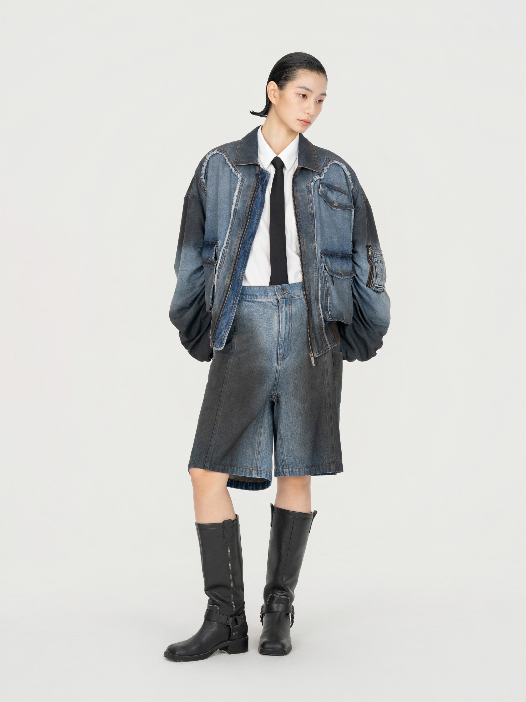 INDIGO GRADIENT DENIM JACKET