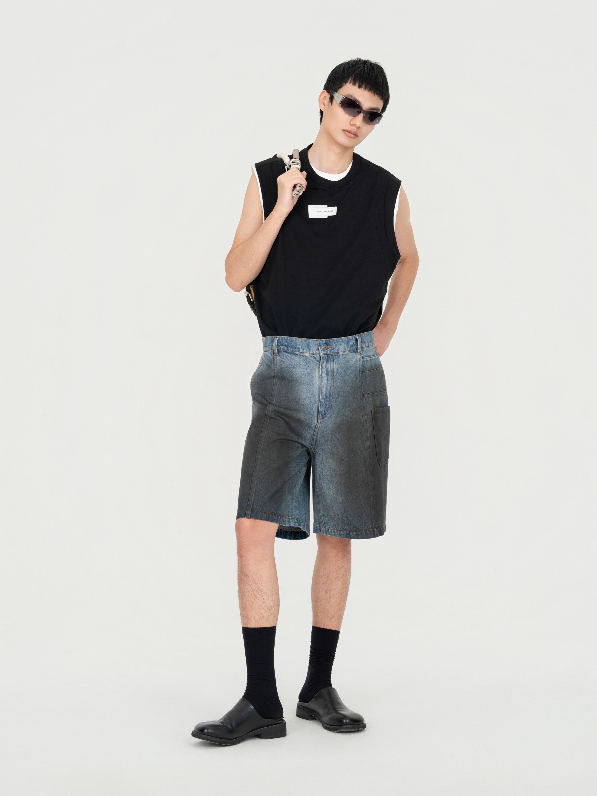 GRADIENT INDIGO DENIM SHORT