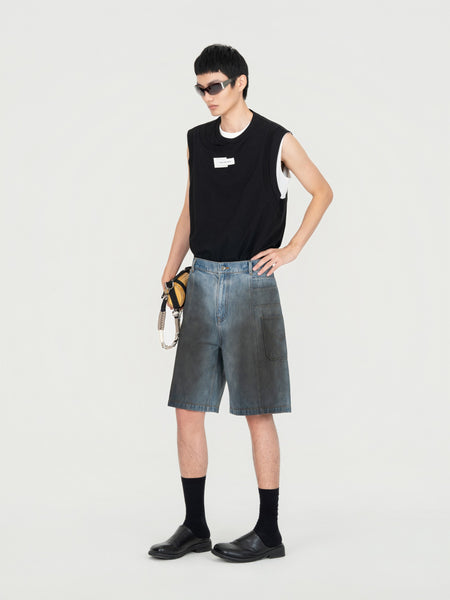 GRADIENT INDIGO DENIM SHORT – Feng Chen Wang