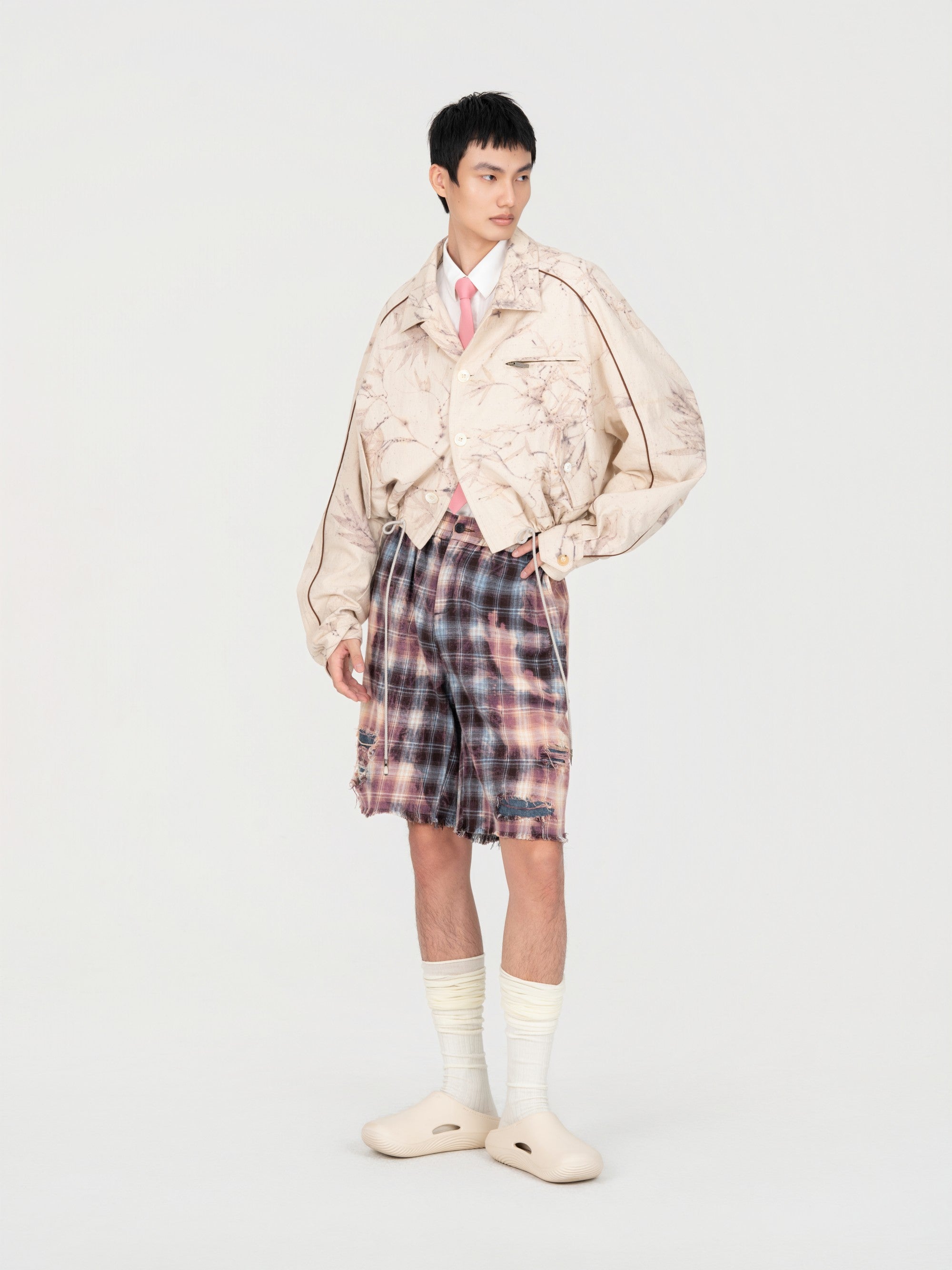 2 IN 1 JACKET WITH PLANTS DYE ON ANTIQUE FABRIC