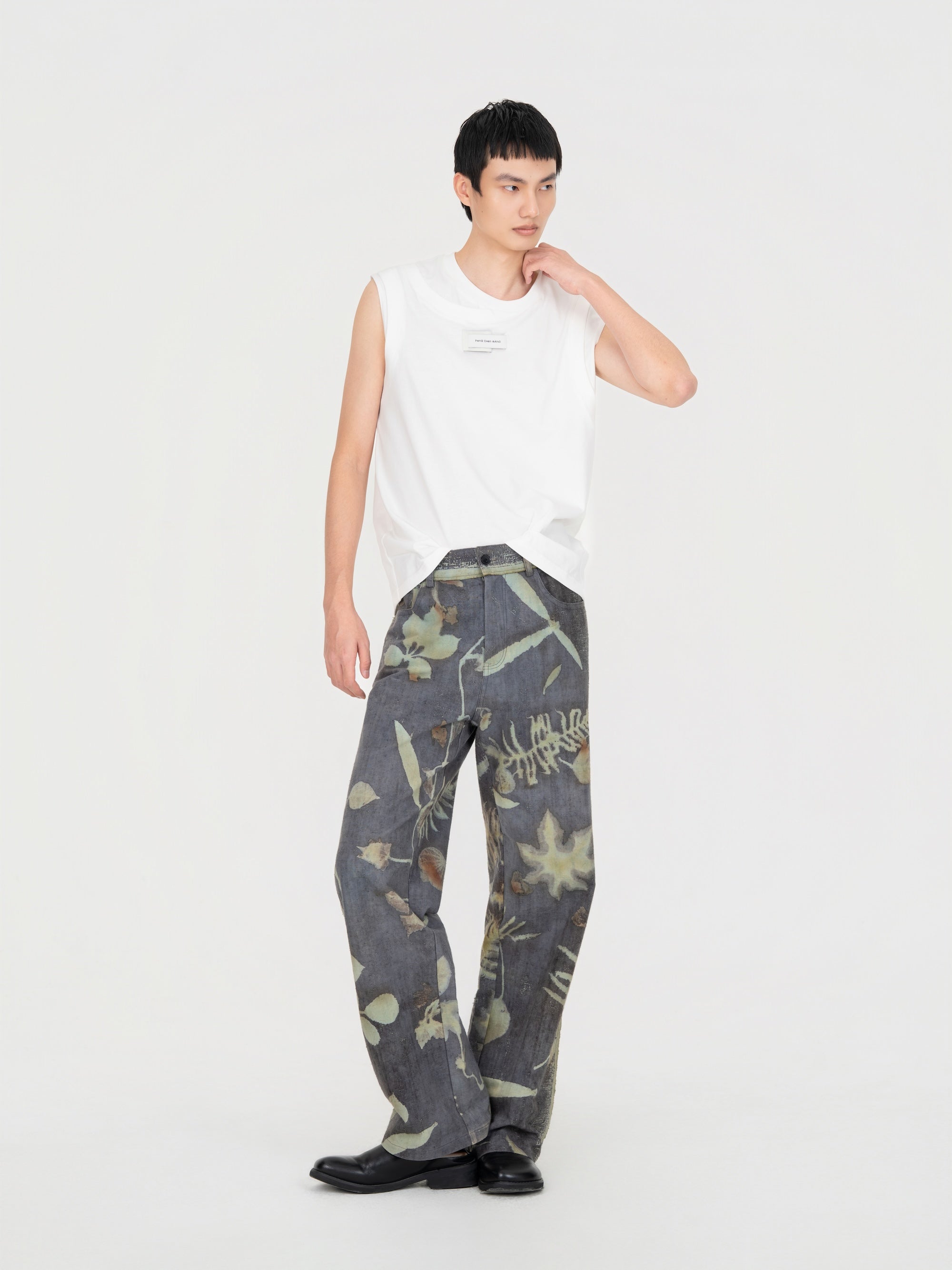 PLANT DYED TROUSERS IN ANTIQUE FABRIC