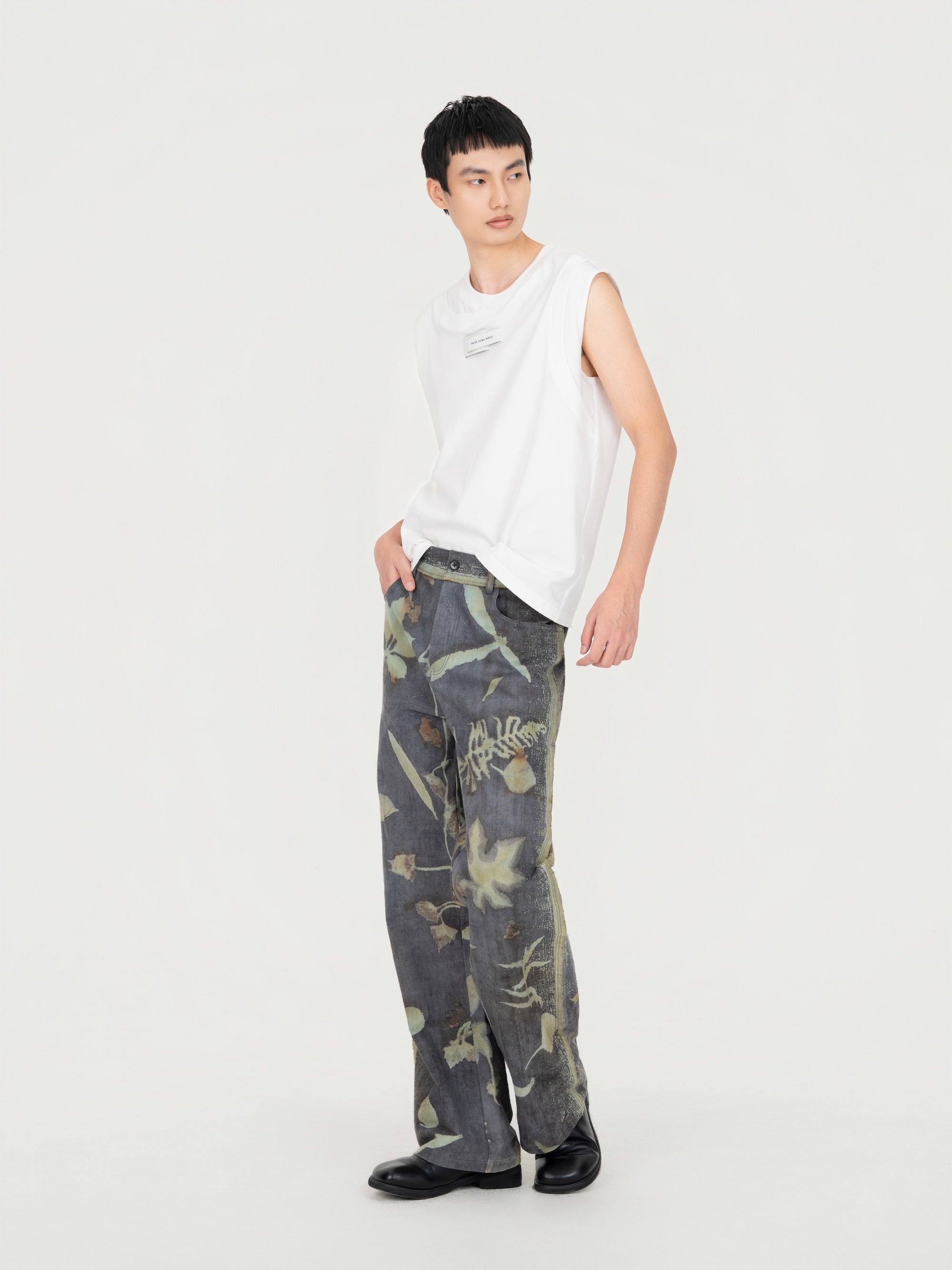 PLANT DYED TROUSERS IN ANTIQUE FABRIC