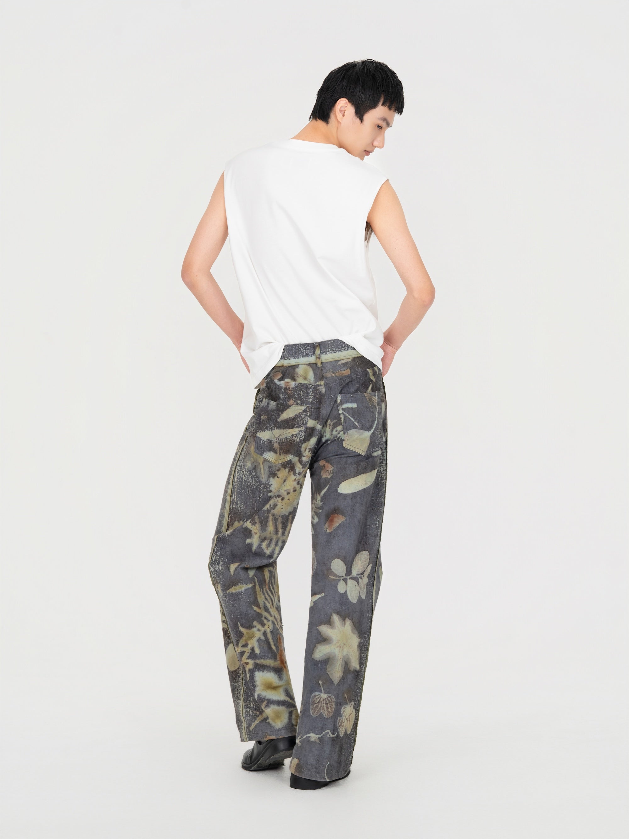 PLANT DYED TROUSERS IN ANTIQUE FABRIC