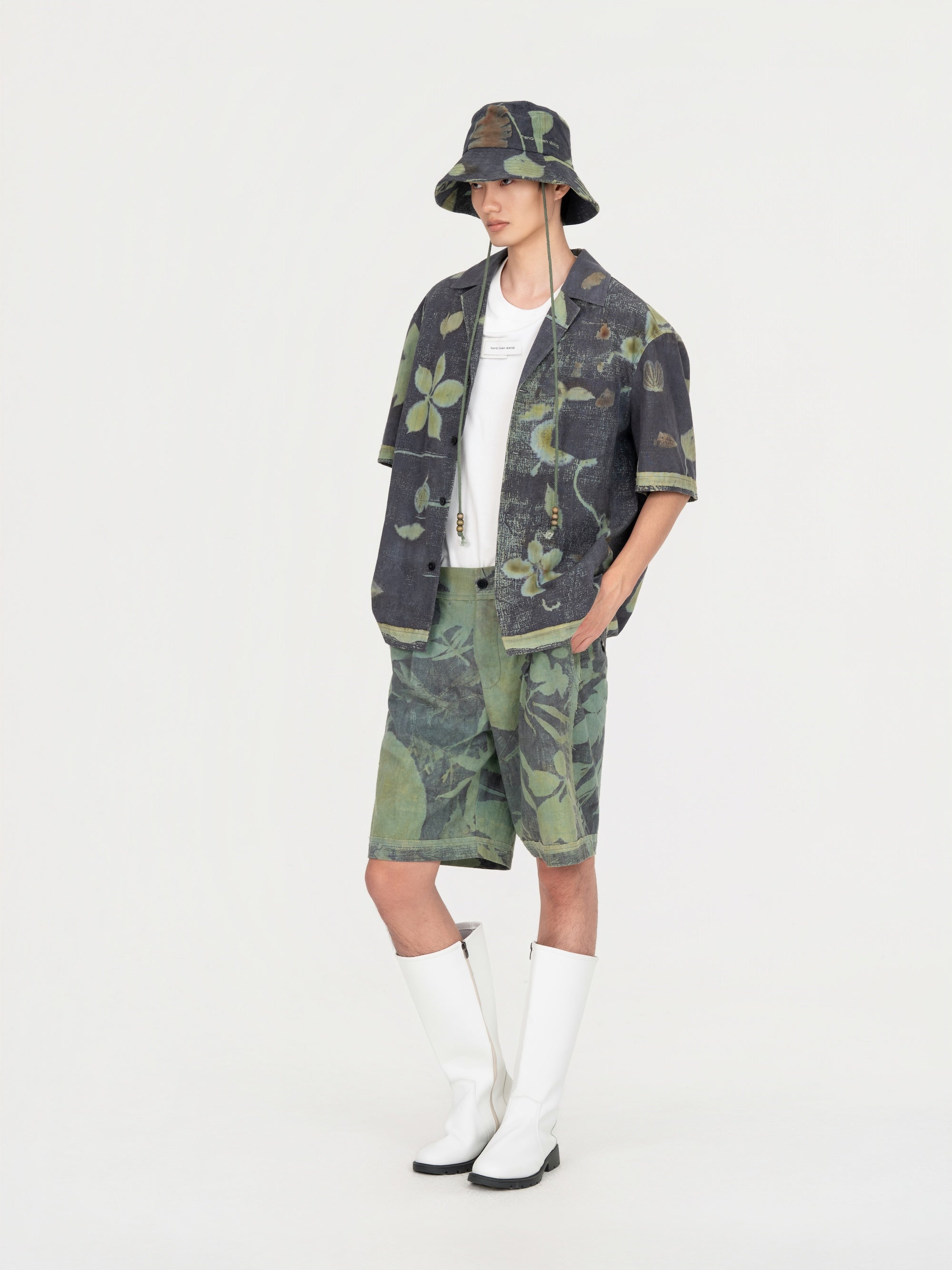 PLANTS DYE SHIRT IN ANTIQUE FABRIC