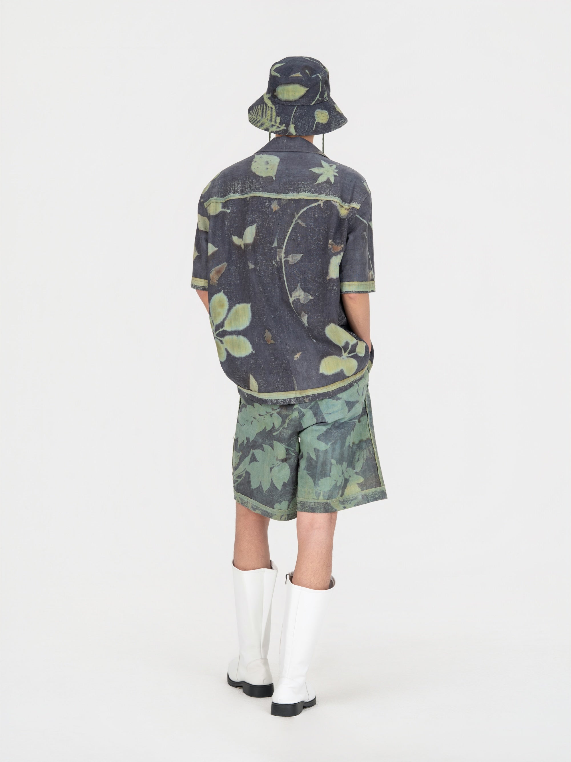 PLANTS DYE SHIRT IN ANTIQUE FABRIC