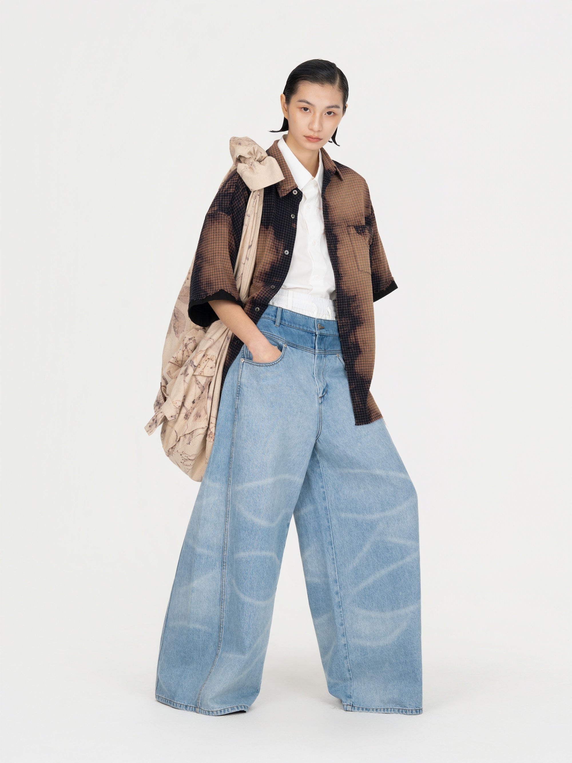 SHORT SLEEVE SHIRT IN DECAYED CHECK - Feng Chen Wang