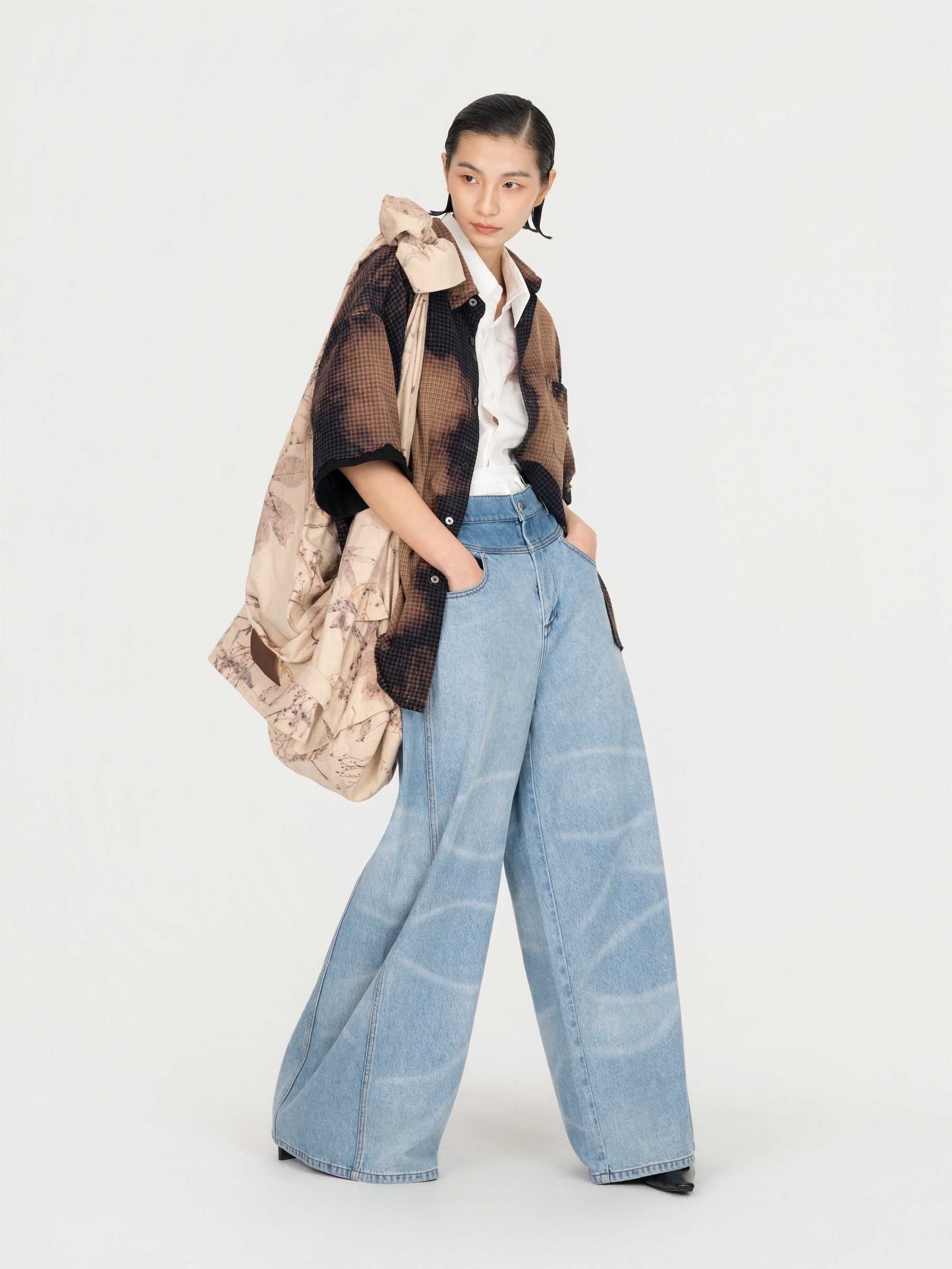 SHORT SLEEVE SHIRT IN DECAYED CHECK - Feng Chen Wang