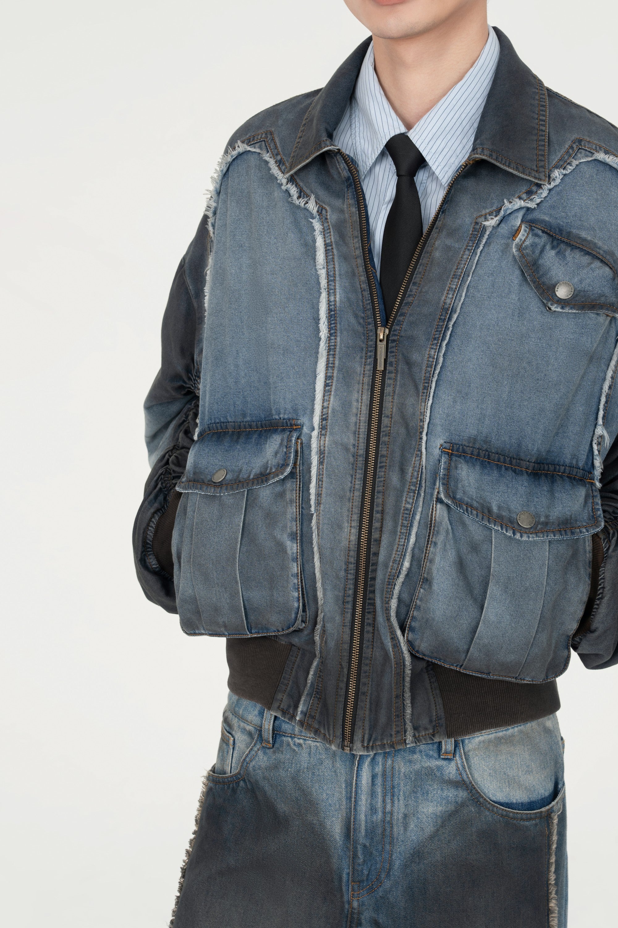 INDIGO GRADIENT DENIM JACKET