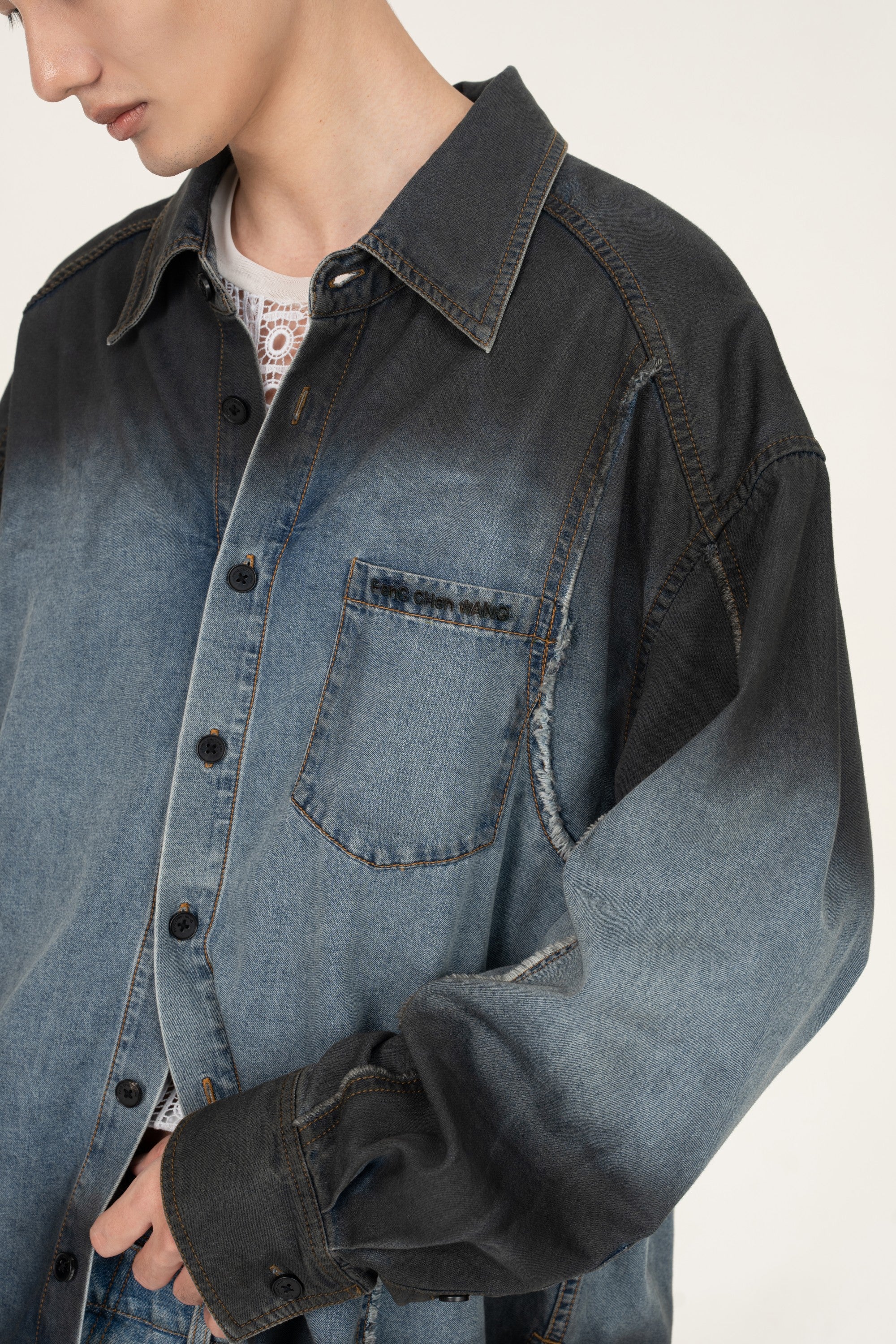 INDIGO GRADIENT DENIM SHIRT