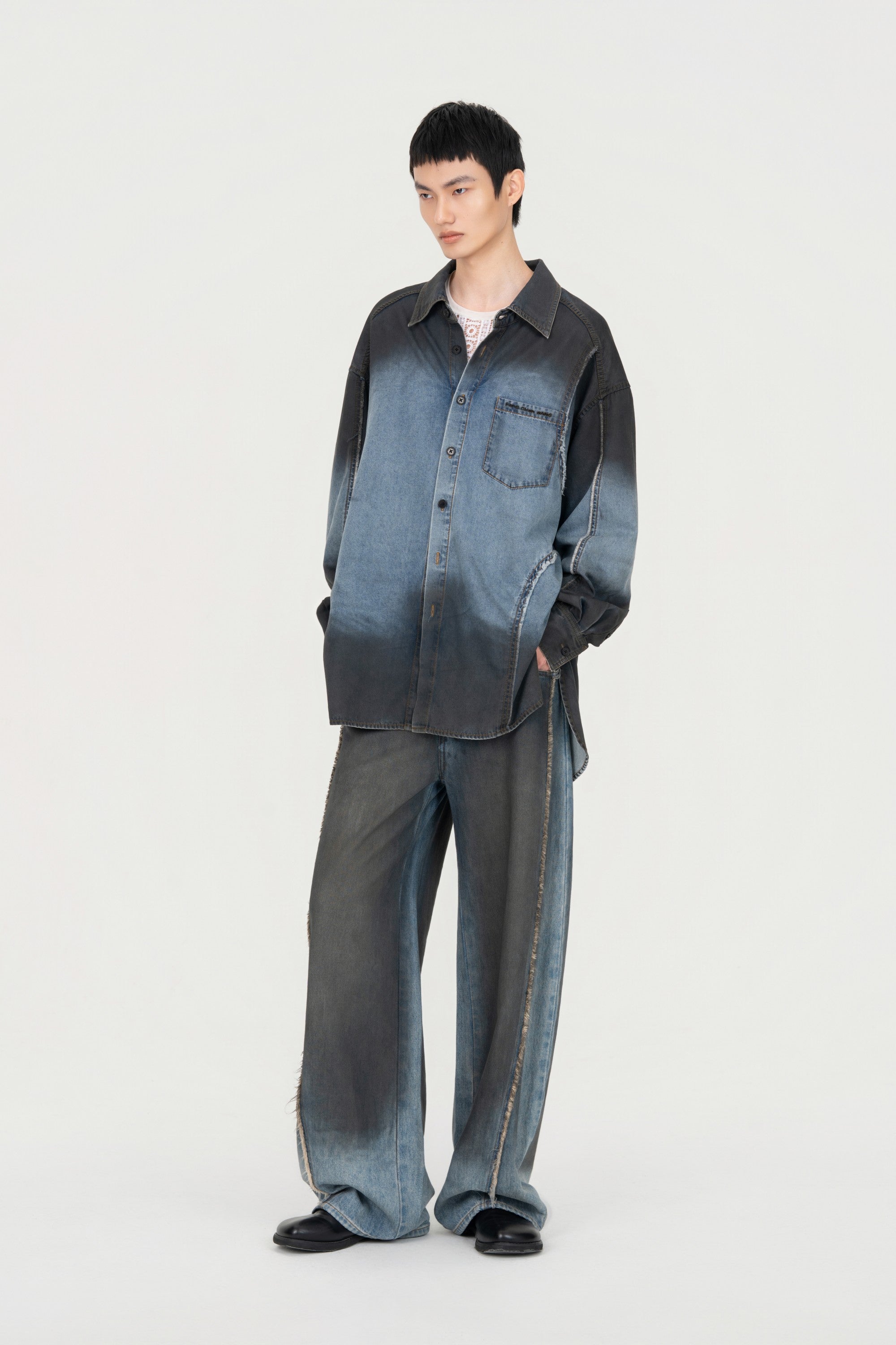 INDIGO GRADIENT DENIM SHIRT