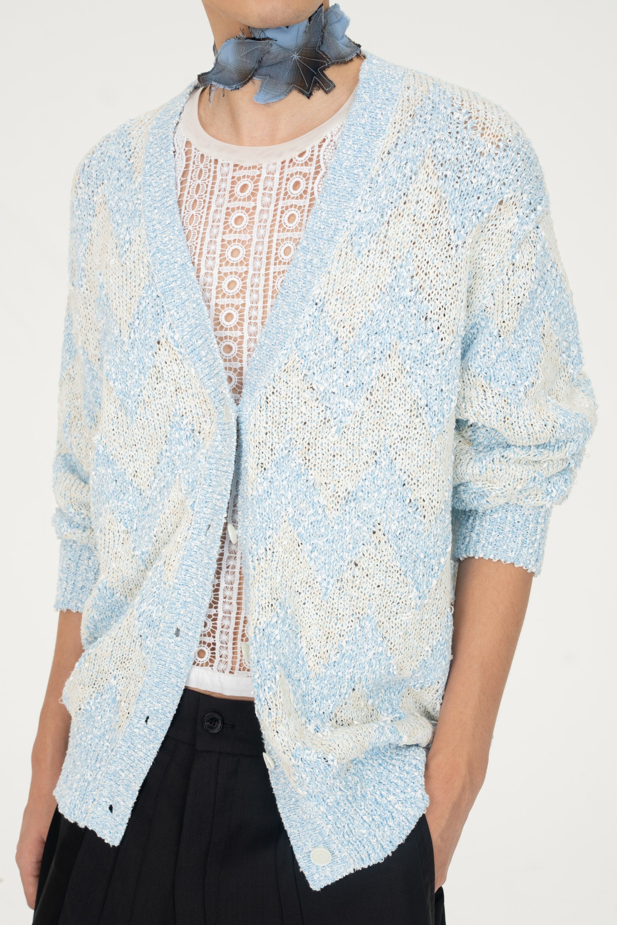 DOUBLE SIDED KNIT CARDIGAN