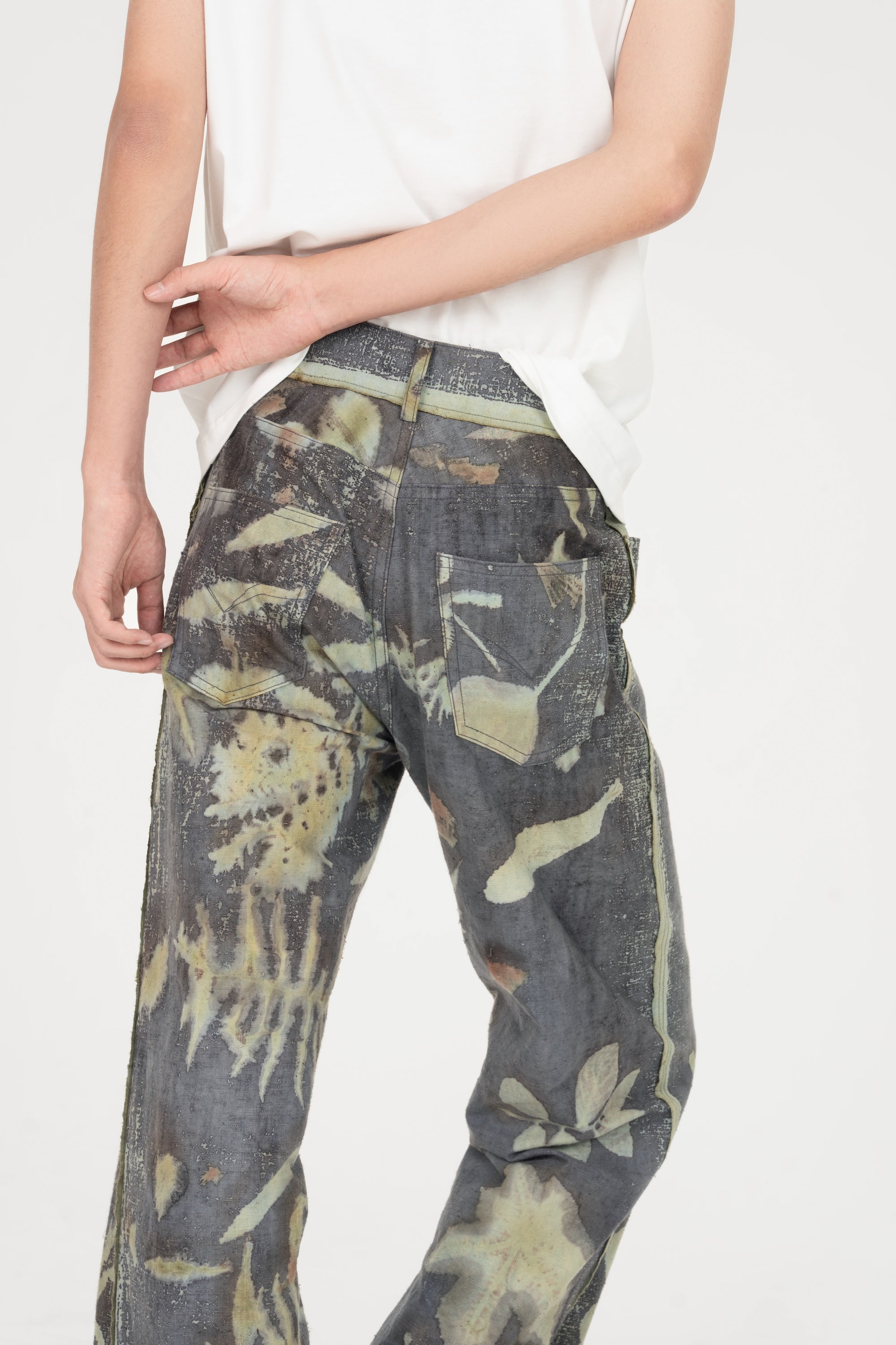 PLANT DYED TROUSERS IN ANTIQUE FABRIC