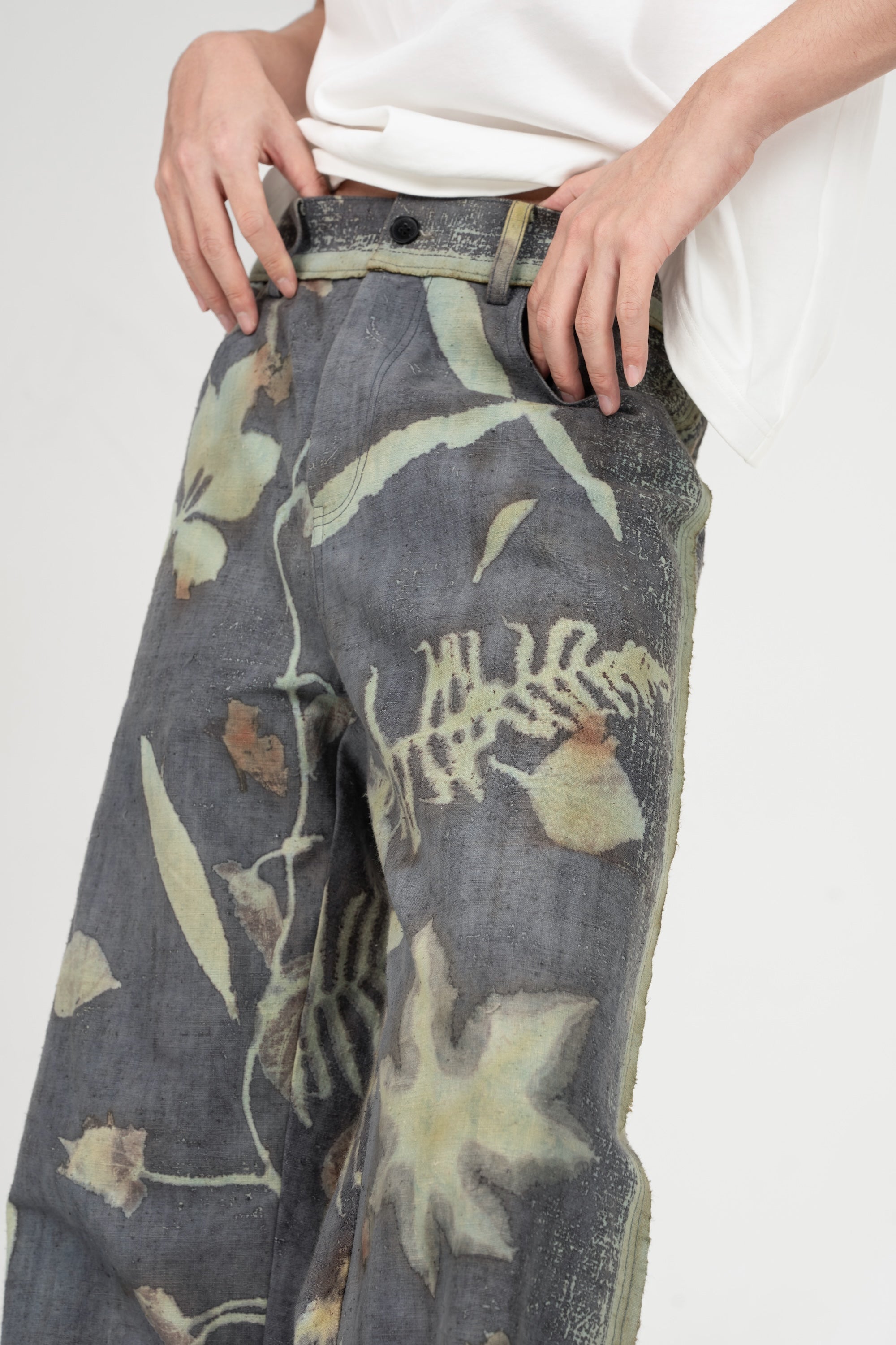 PLANT DYED TROUSERS IN ANTIQUE FABRIC