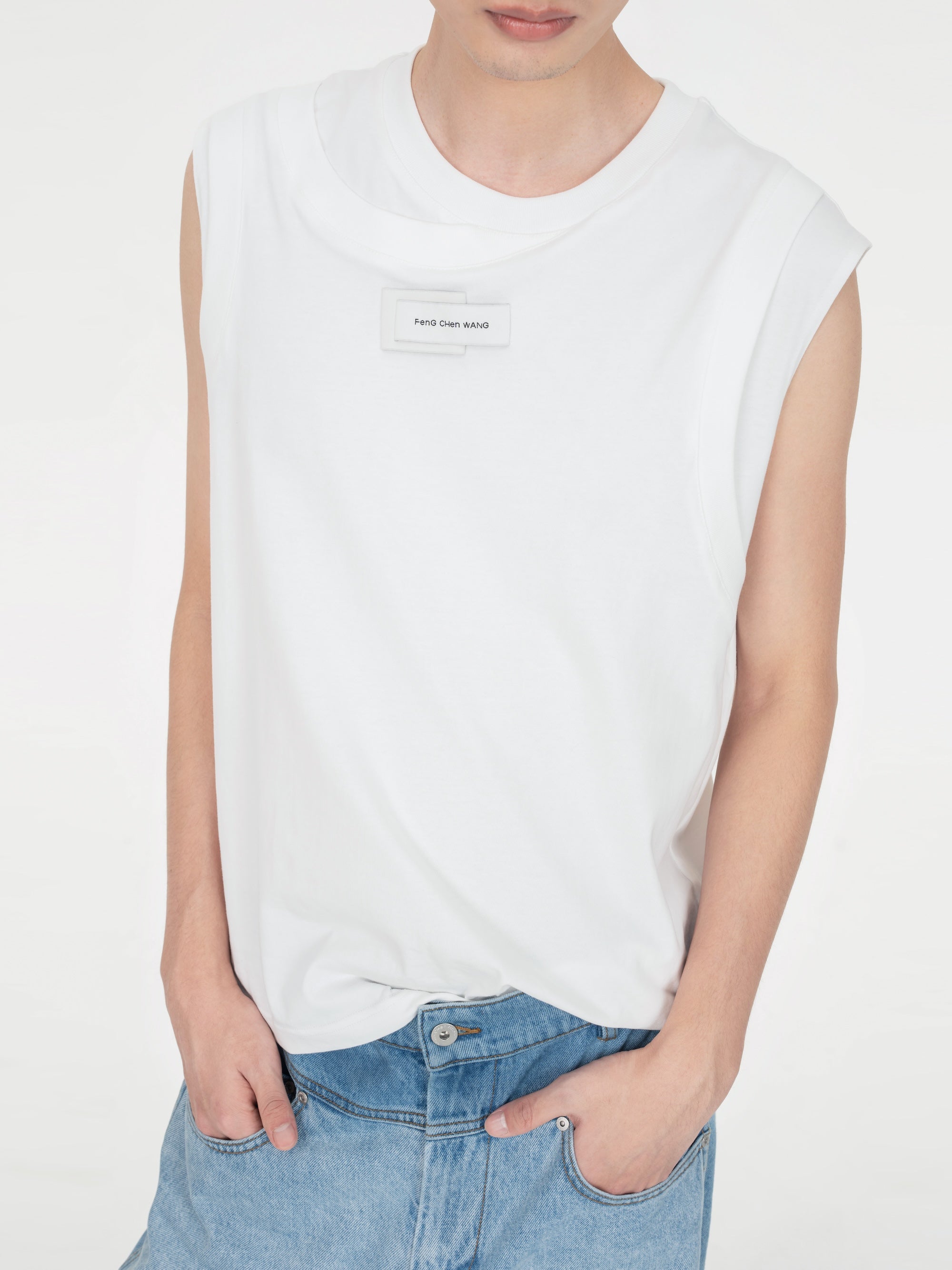 2 IN 1 WHITE LOOSE-FIT TANK TOP