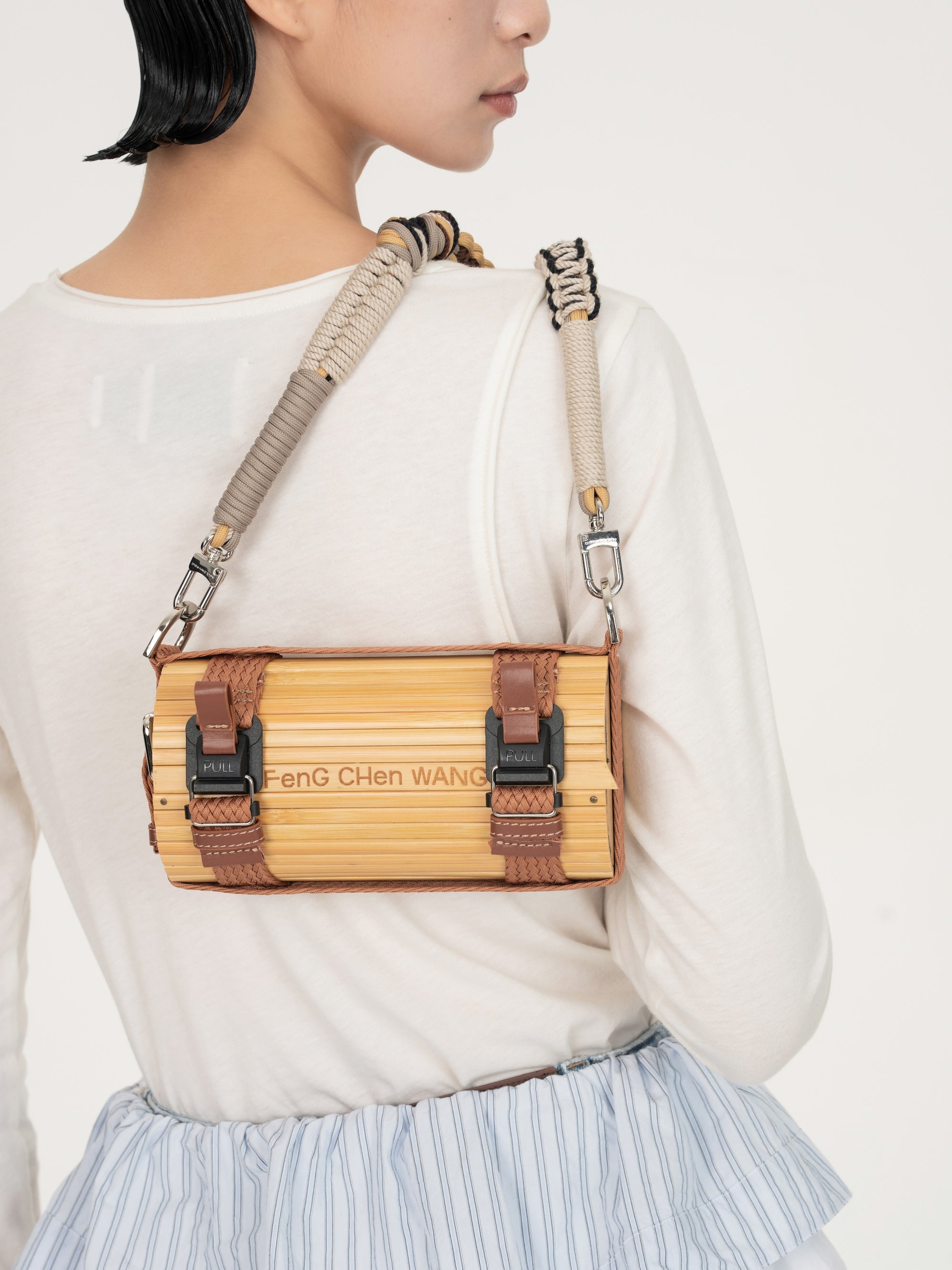 2 IN 1 DETACHABLE WOVEN STRAP BAMBOO BAG - Feng Chen Wang