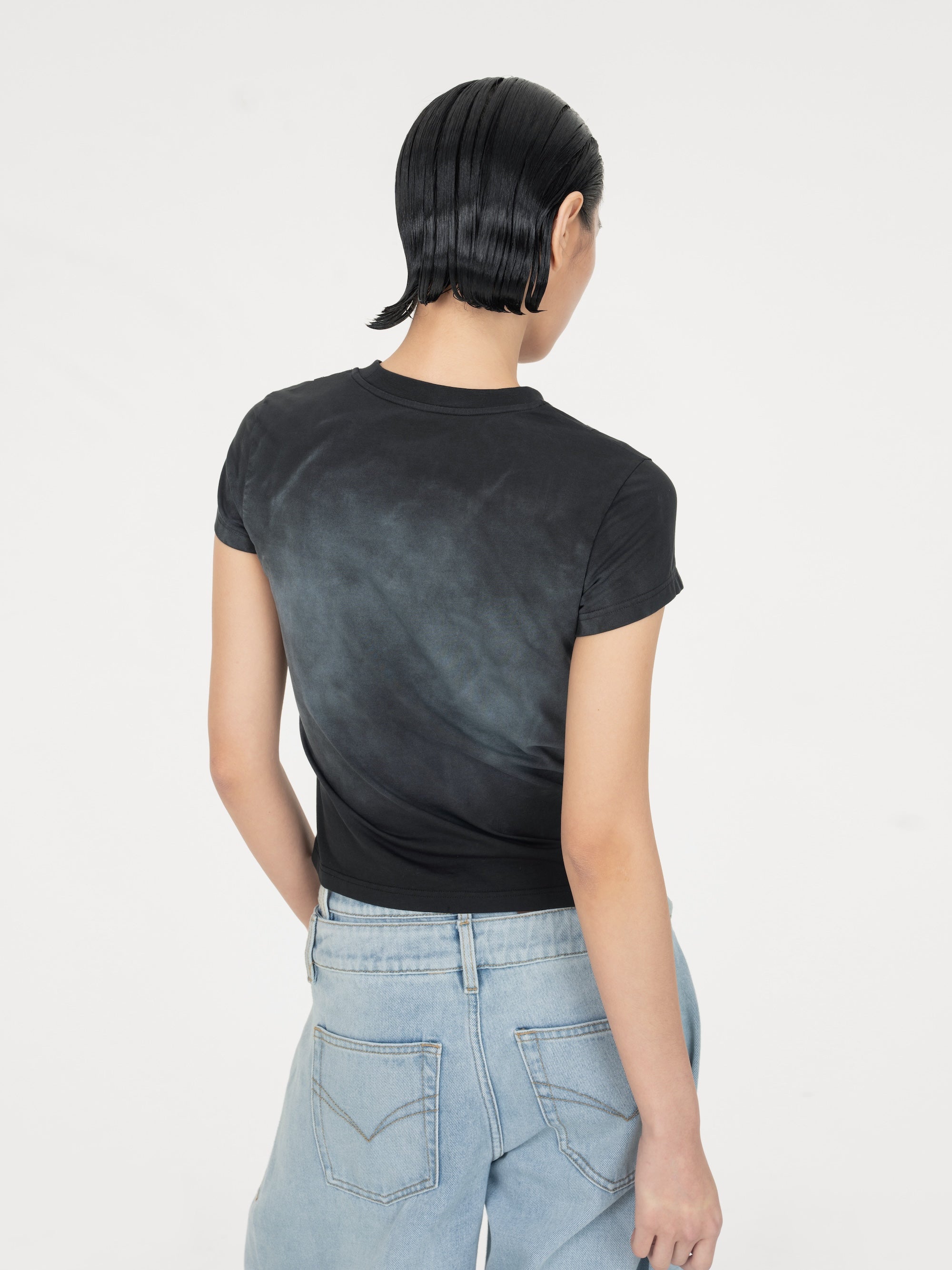 GRADIENT INDIGO T-SHIRT - Feng Chen Wang