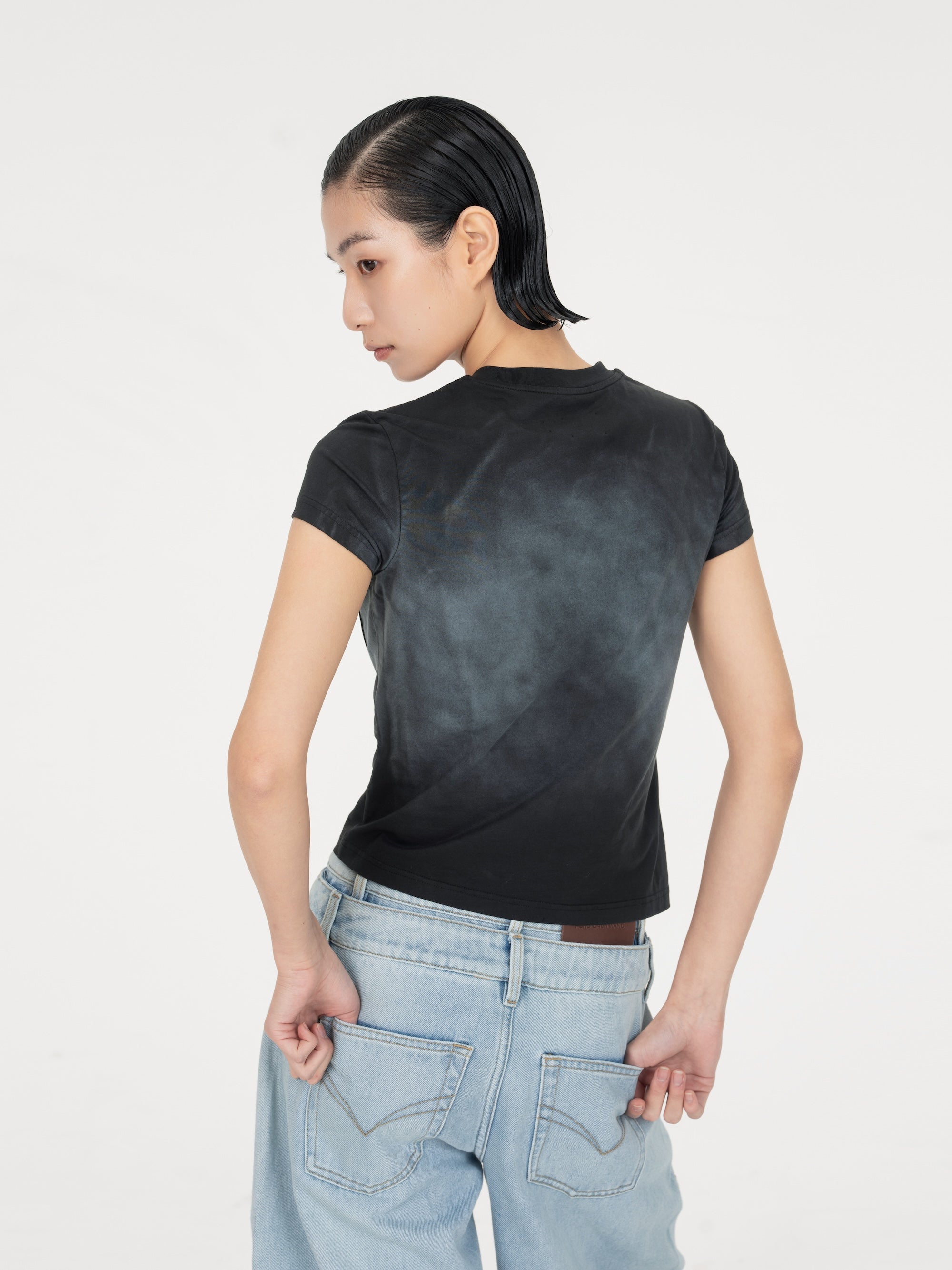 GRADIENT INDIGO T-SHIRT - Feng Chen Wang