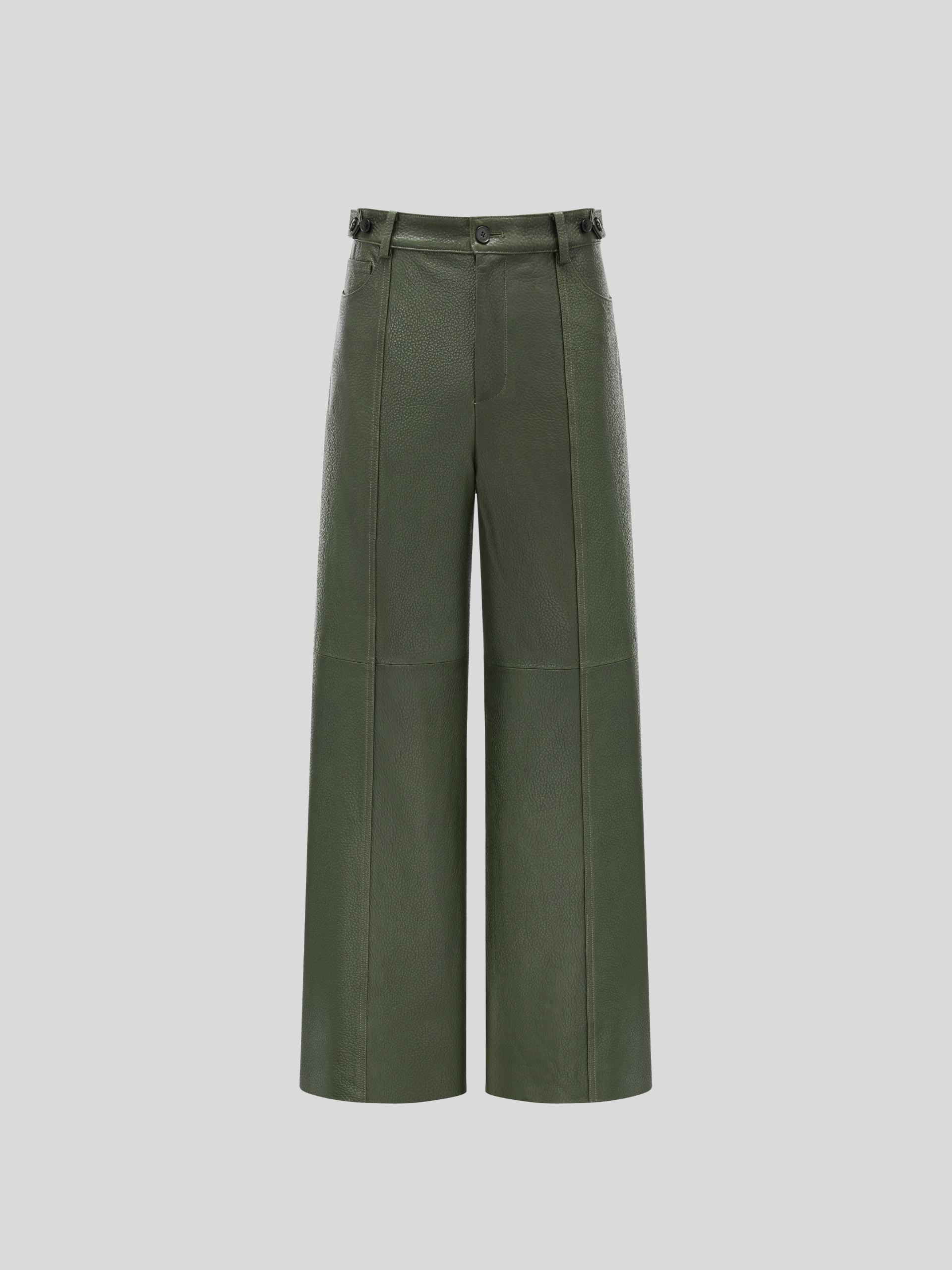 STRAIGHT-LEG CASUAL LEATHER PANTS