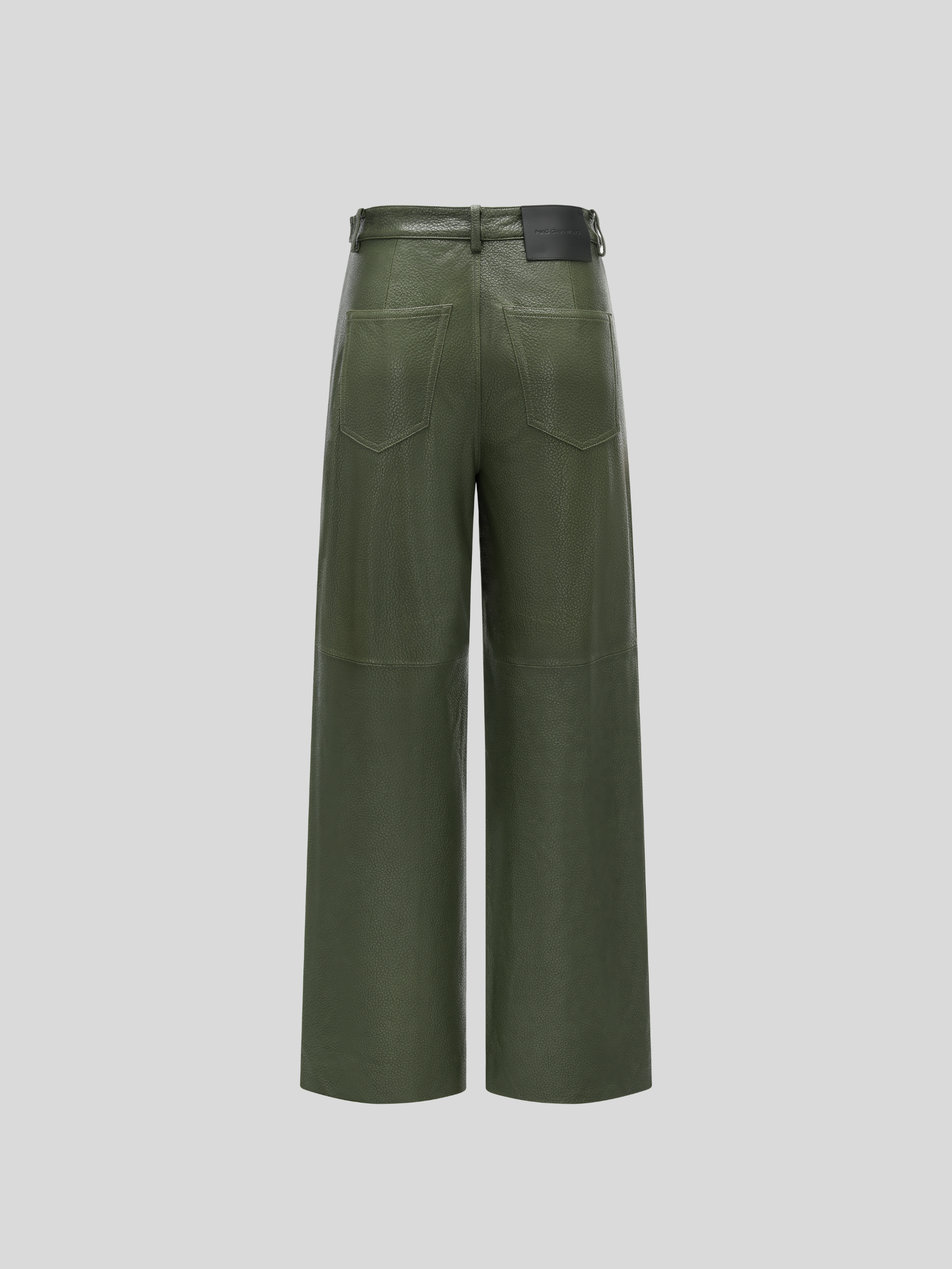 STRAIGHT-LEG CASUAL LEATHER PANTS