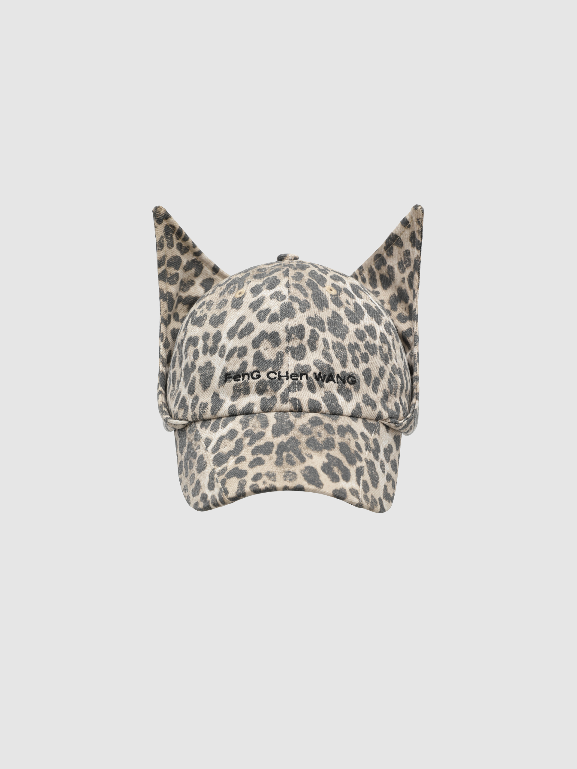 LEOPARD-PRINT CAT EAR CAP