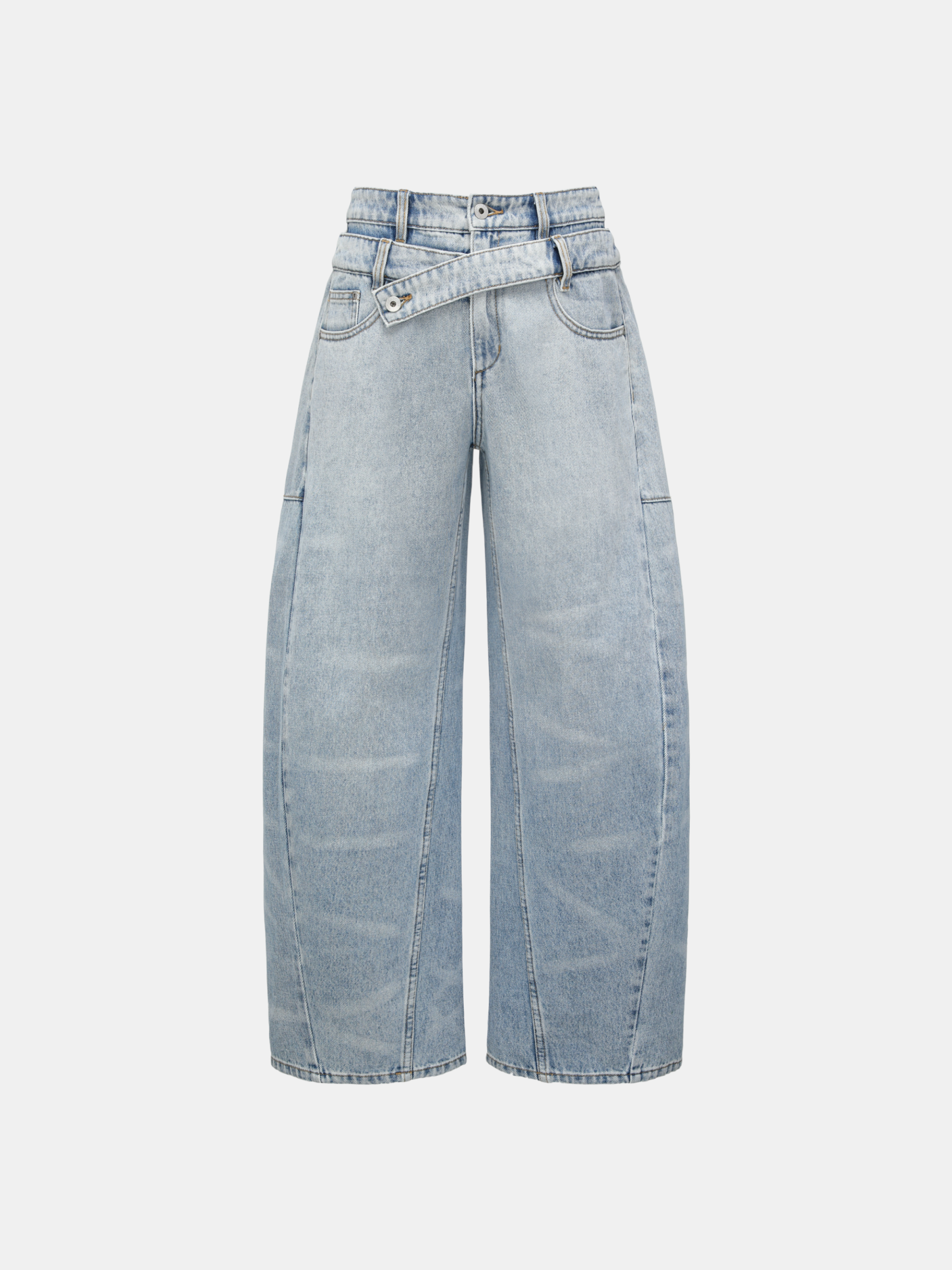 DOUBLE WASIT DENIM TROUSERS