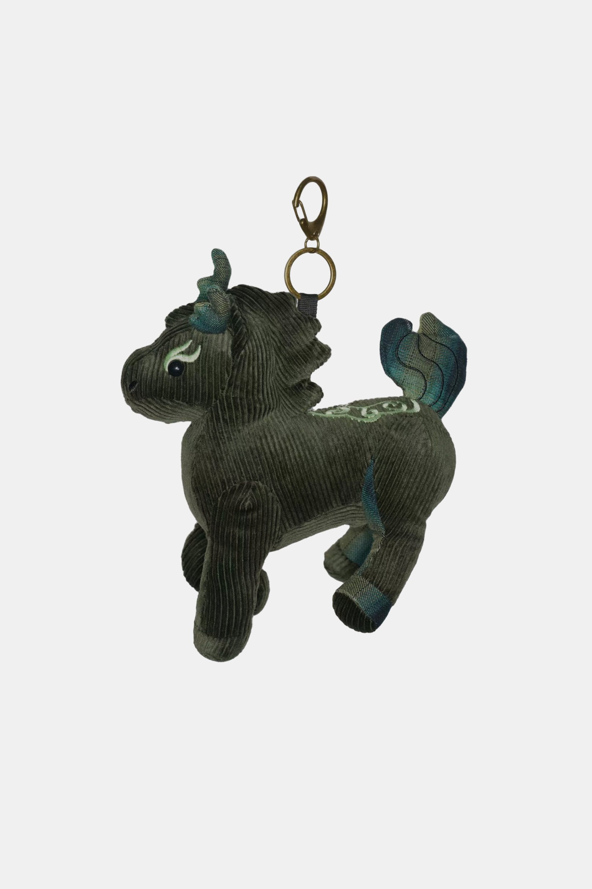 CORDUROY-AND-PLAID PATCHWORKED LONGMA