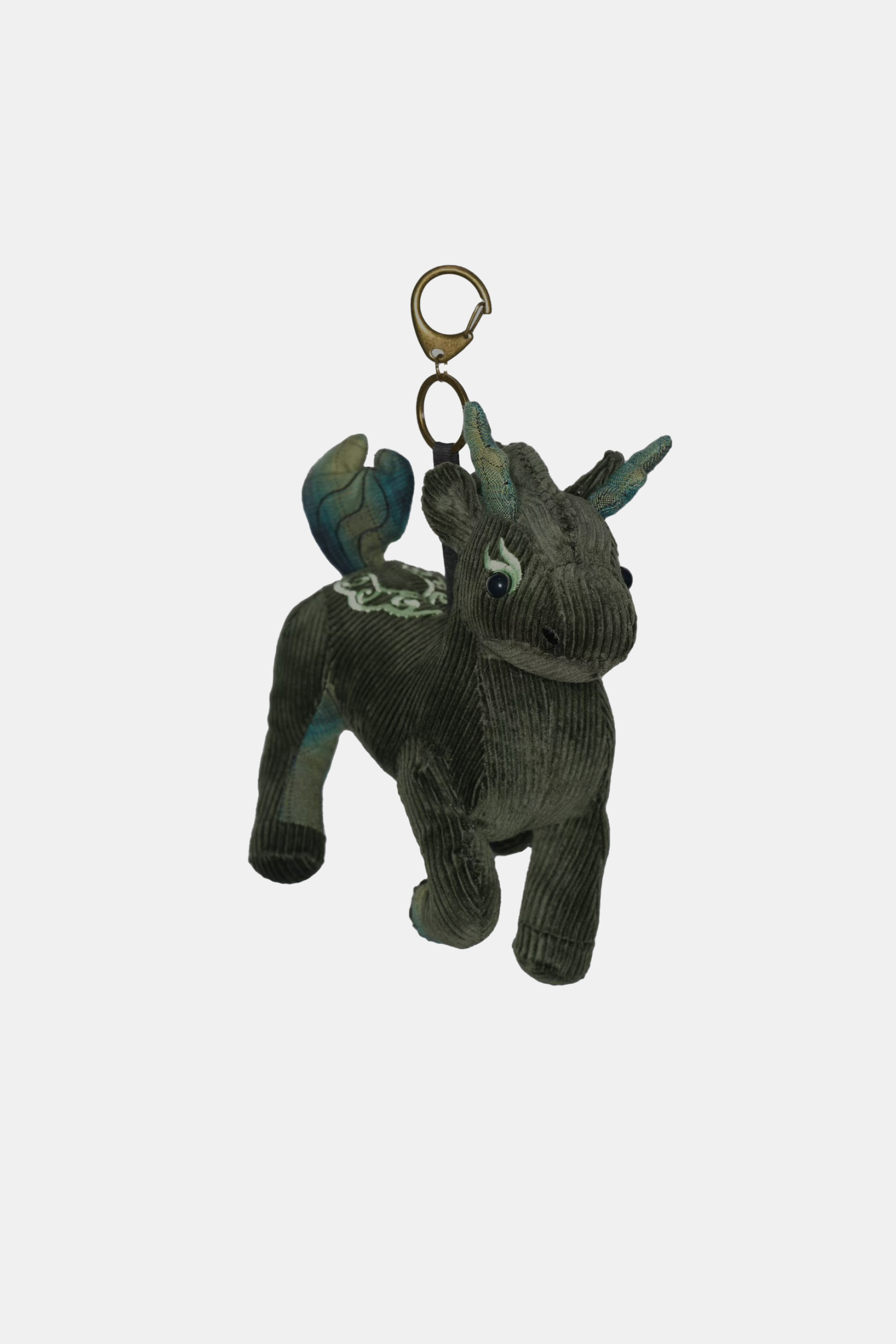 CORDUROY-AND-PLAID PATCHWORKED LONGMA