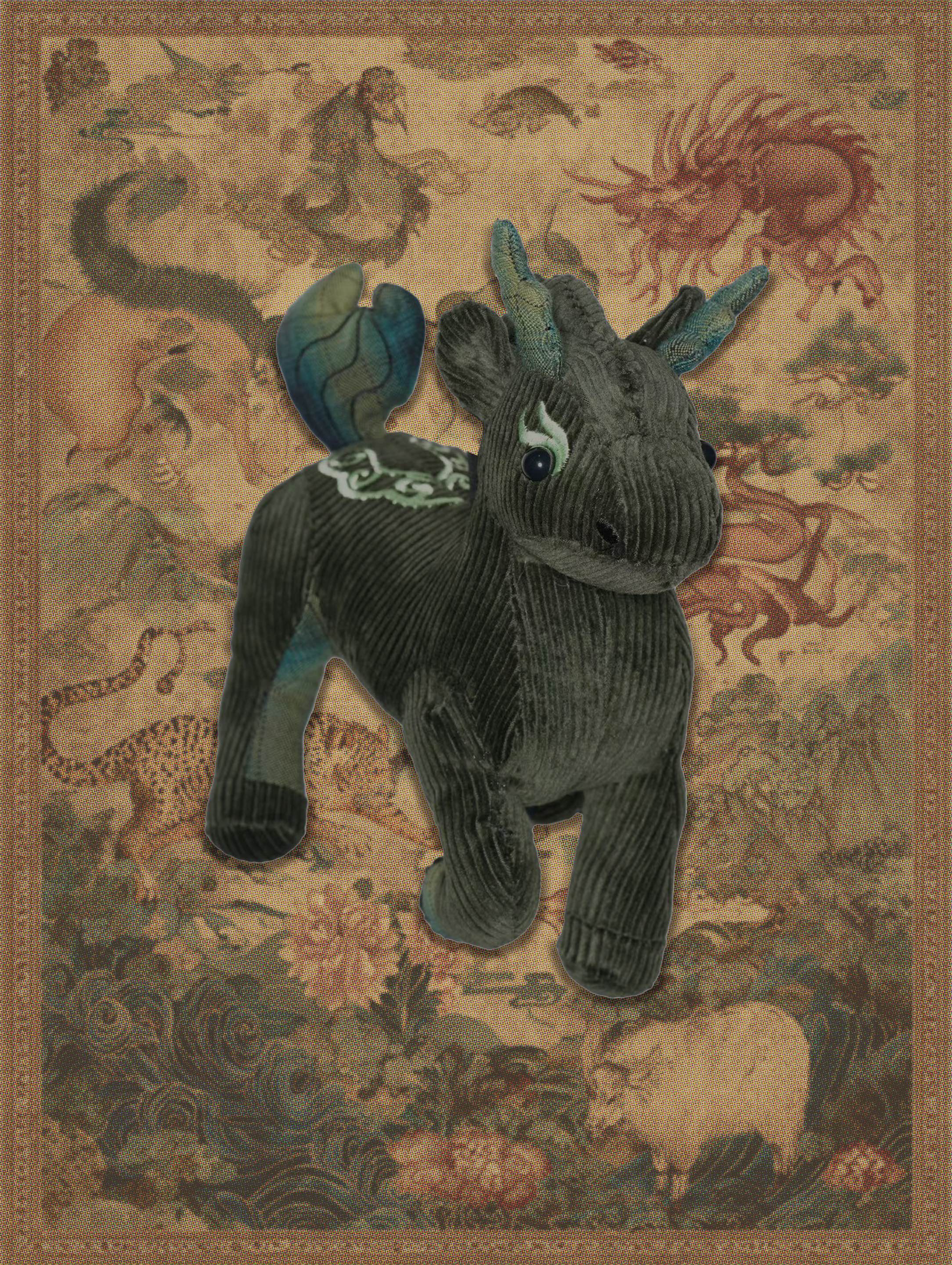 CORDUROY-AND-PLAID PATCHWORKED LONGMA