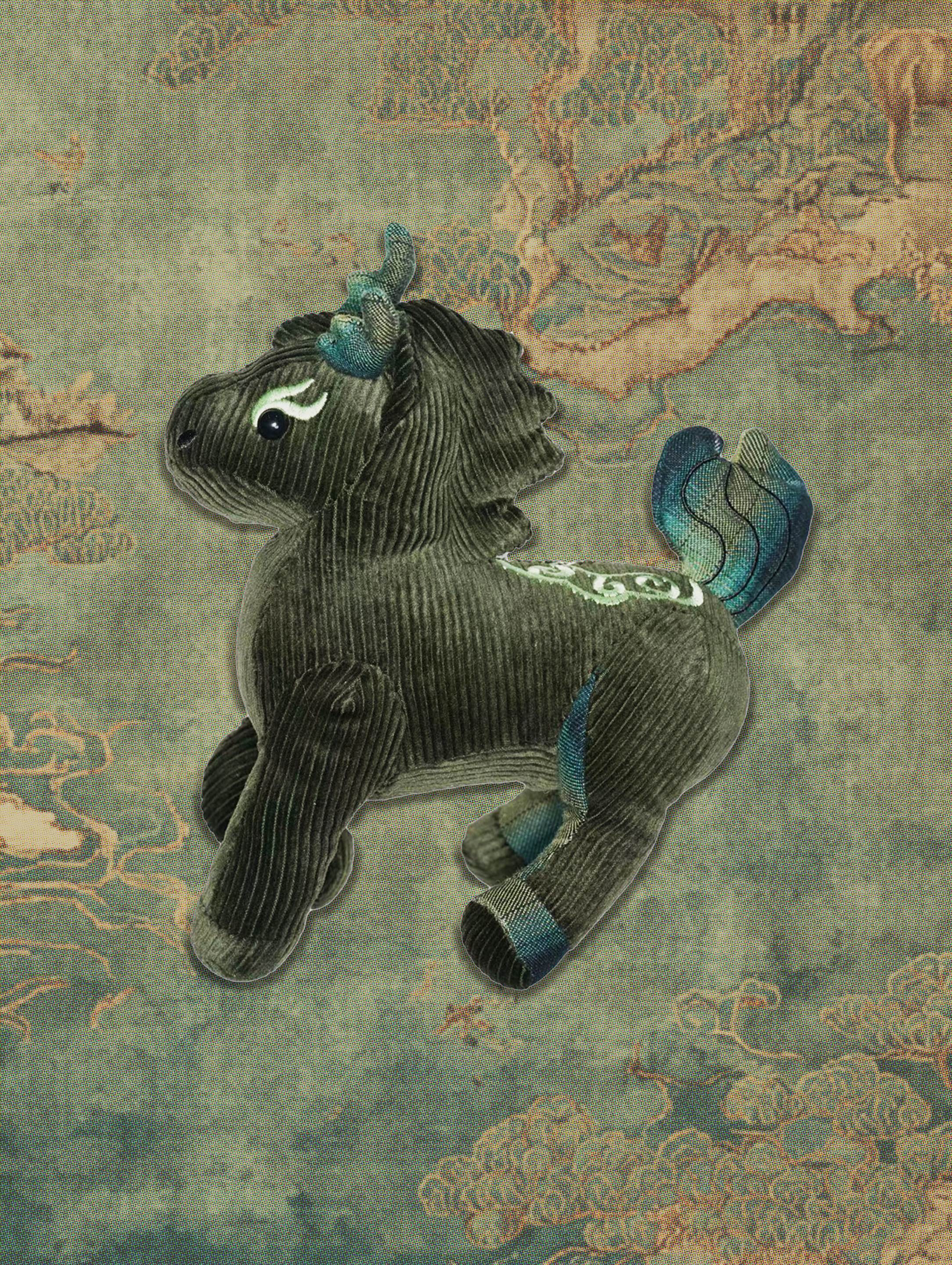 CORDUROY-AND-PLAID PATCHWORKED LONGMA